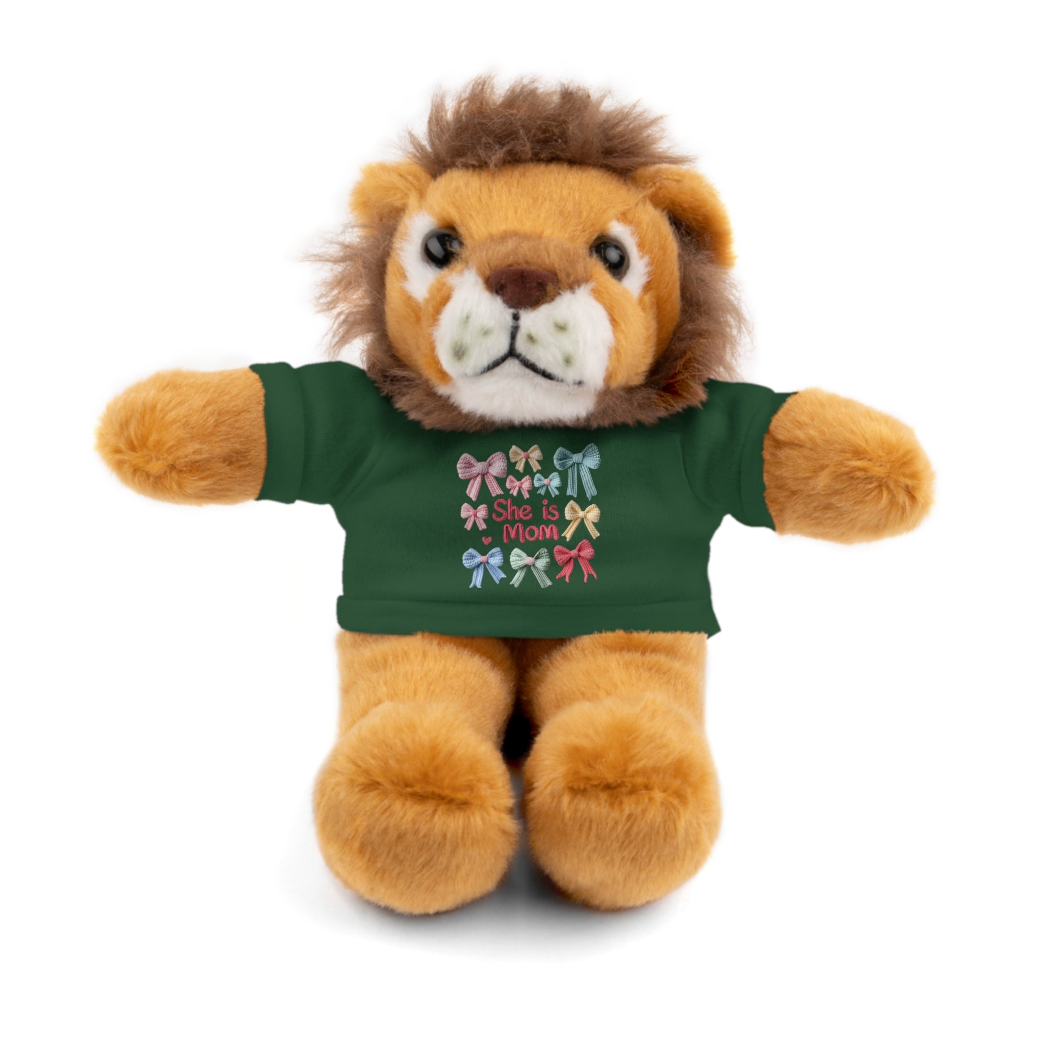 She is Mom Plush Bear with T‑Shirt – Cute Mother's Day Teddy Gift