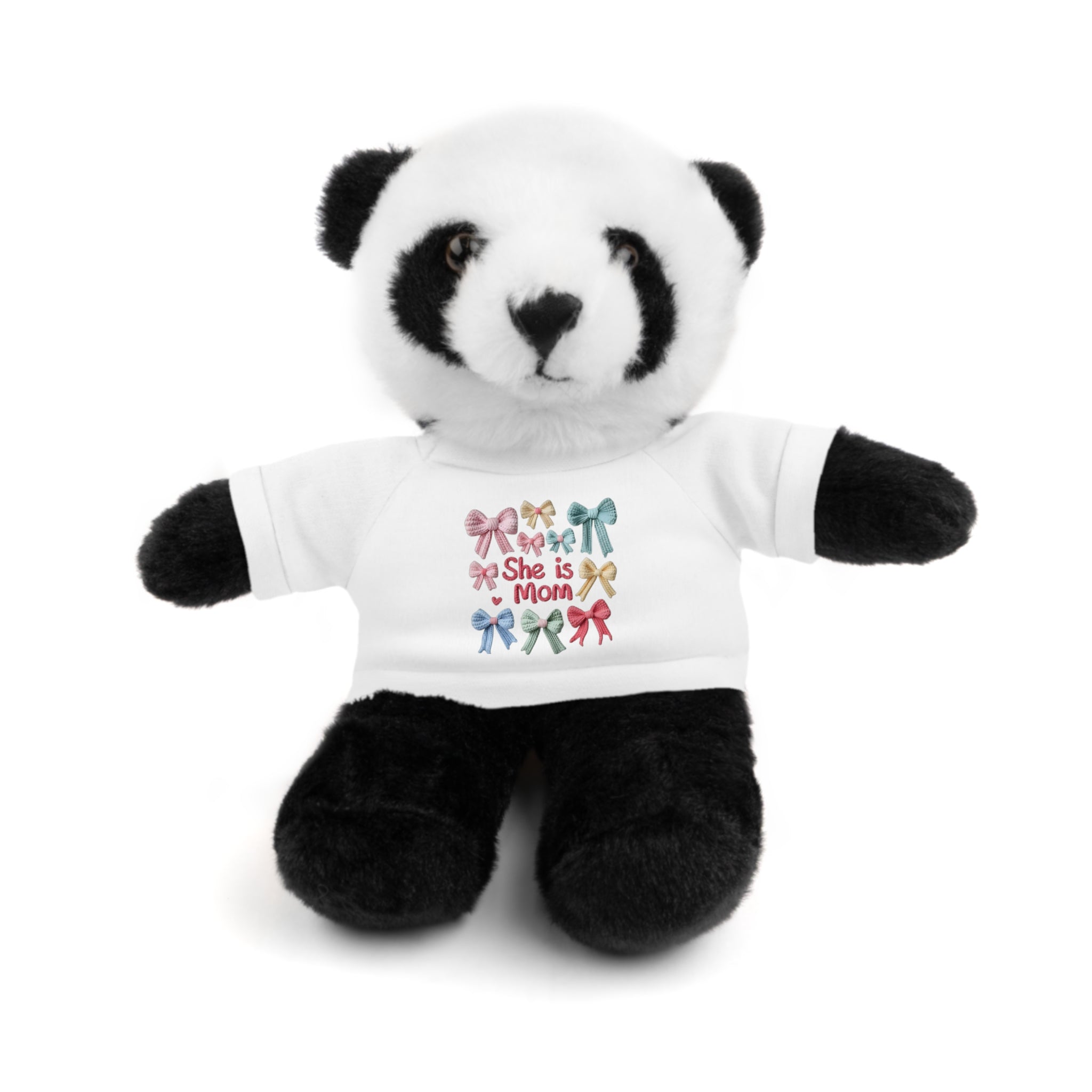 She is Mom Plush Bear with T‑Shirt – Cute Mother's Day Teddy Gift
