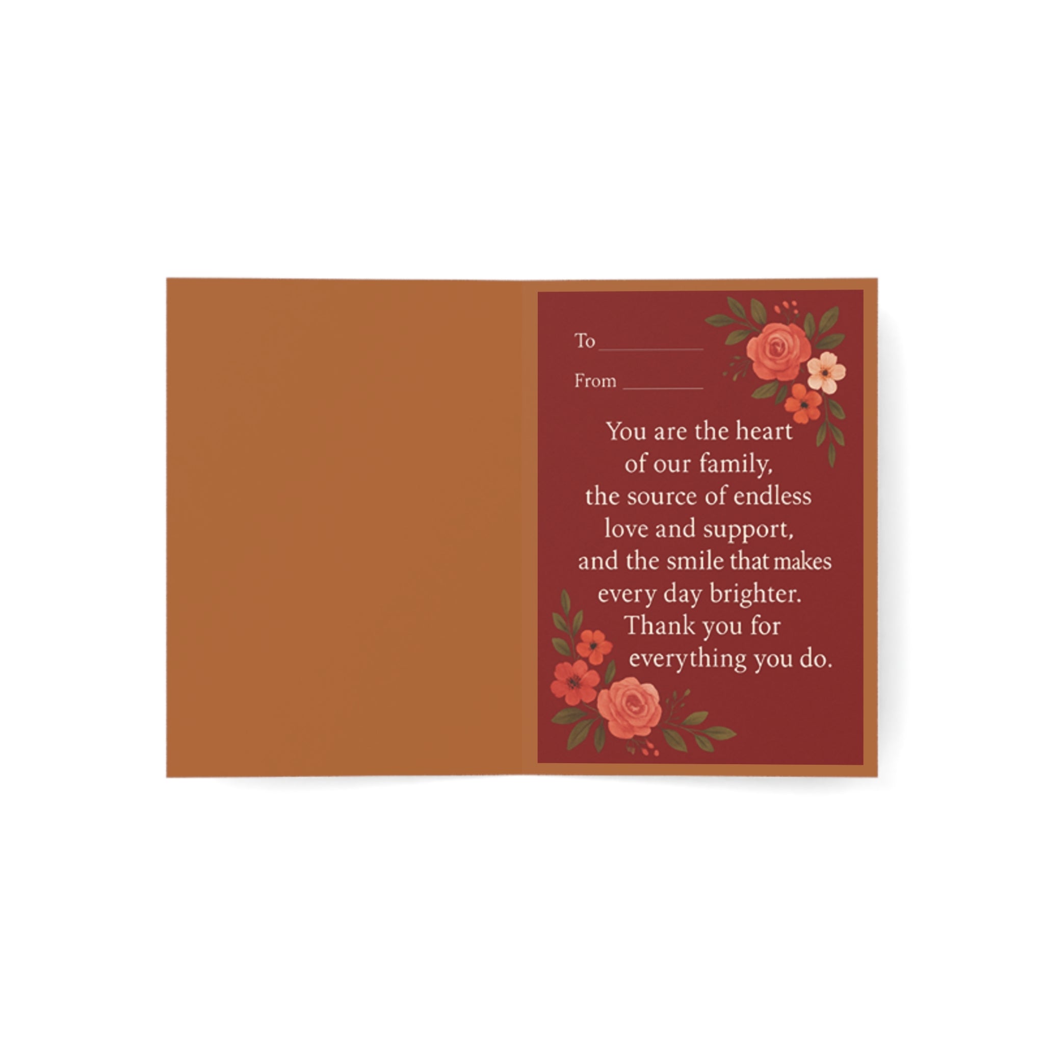 Mother's Day Greeting Card – "Happy Mother's Day Mom" Floral Folded Card (1/10/30/50 pcs)