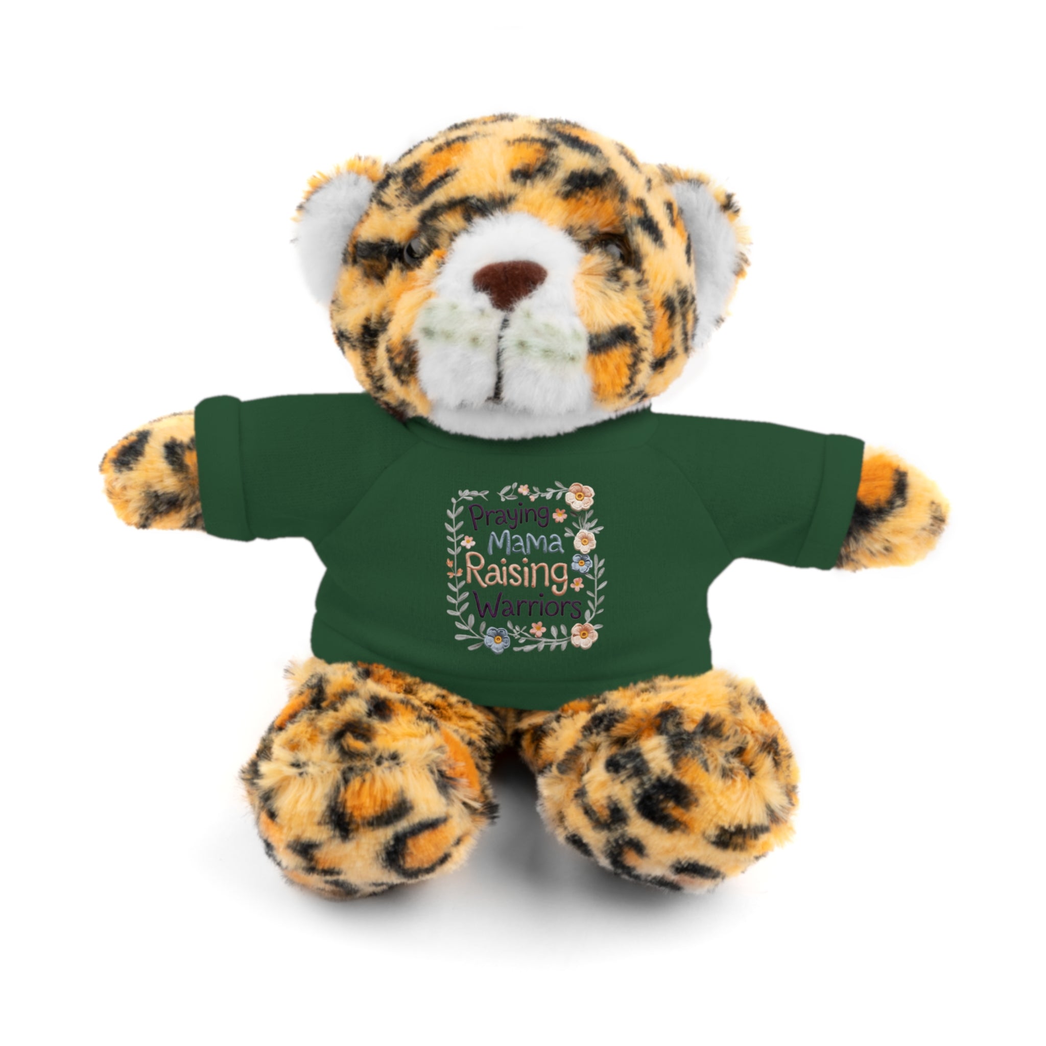 Plush Bear with 'Praying Mama Raising Warriors' Tee