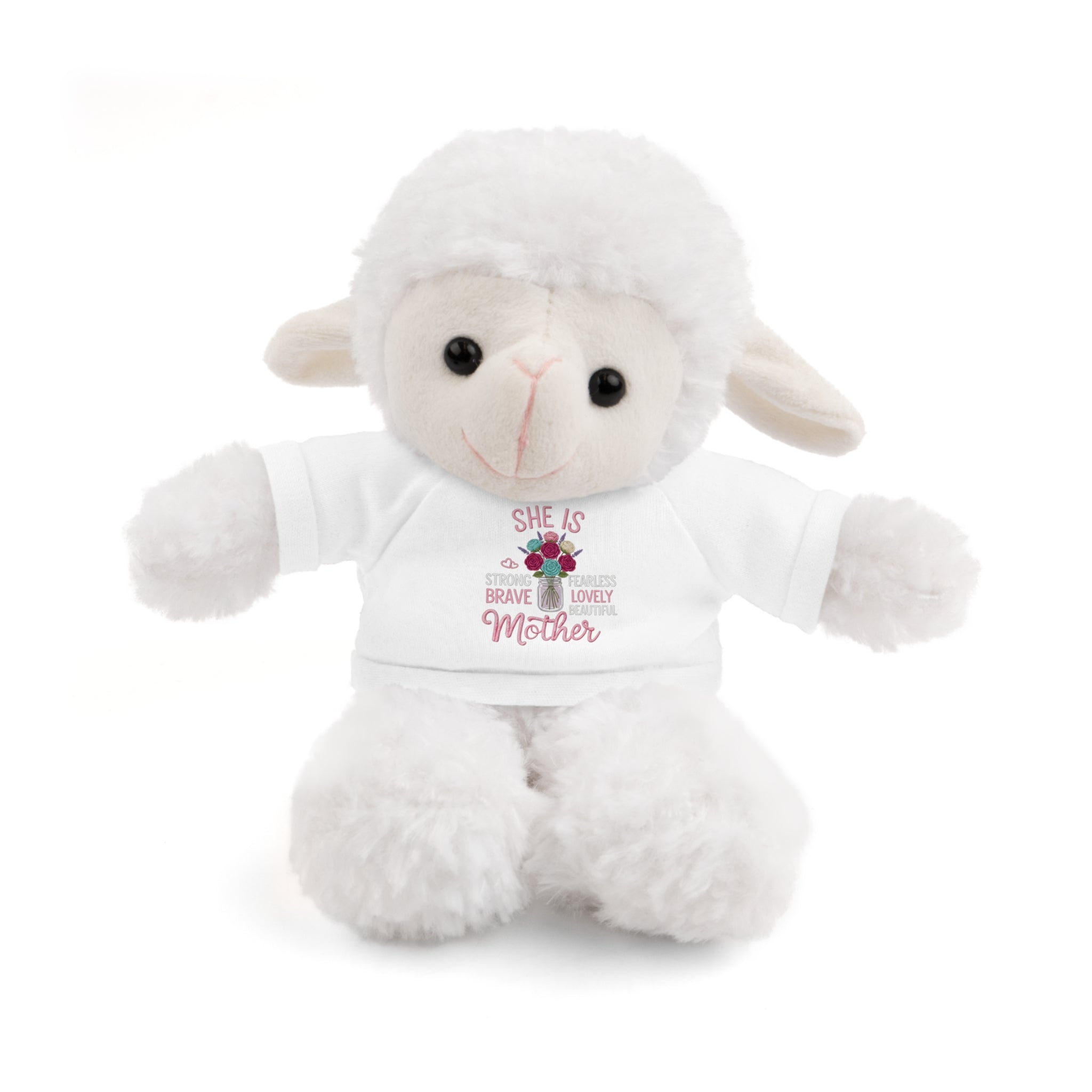 Mother's Day Plush Toy with "She is Brave, Strong, Lovely" Tee