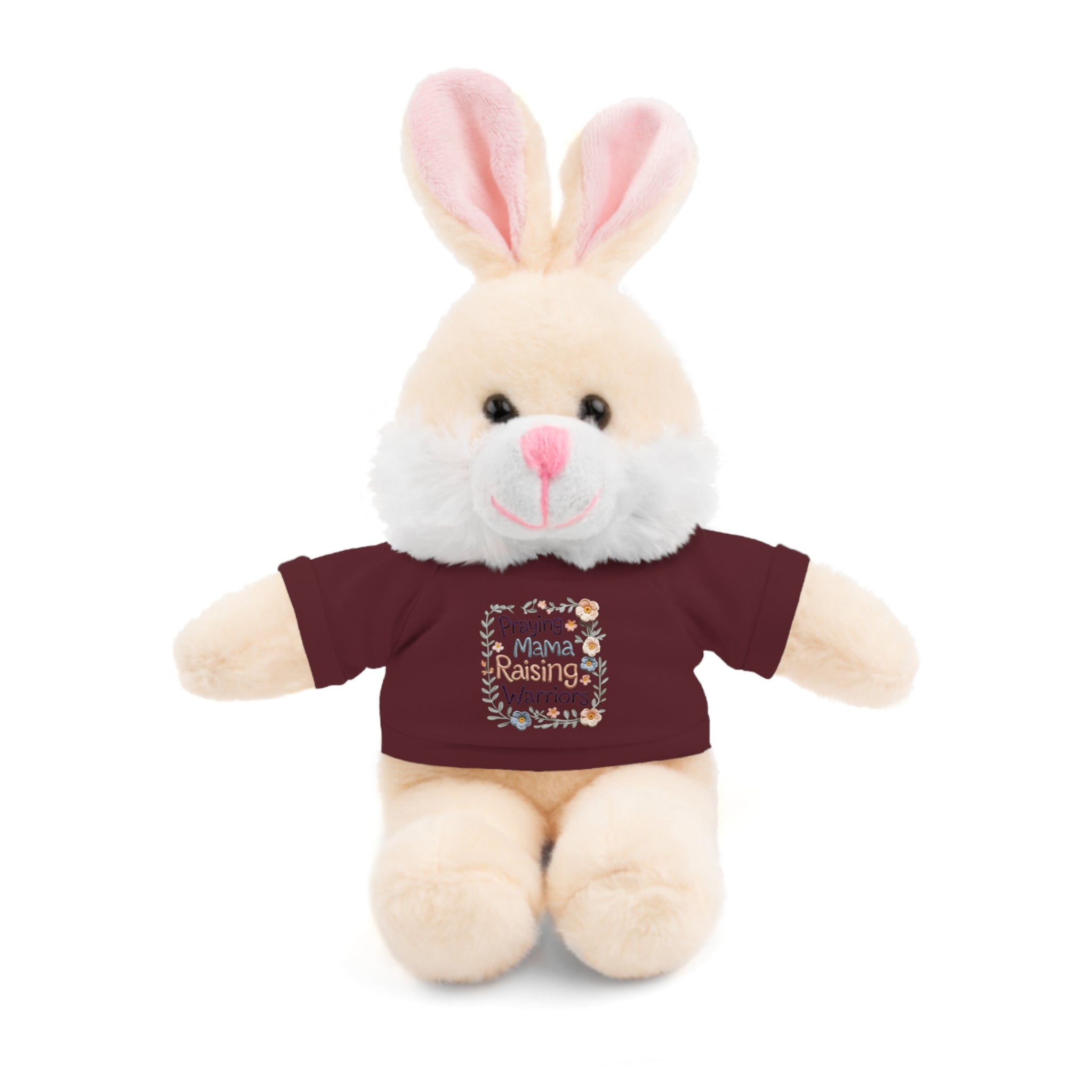 Plush Bear with 'Praying Mama Raising Warriors' Tee