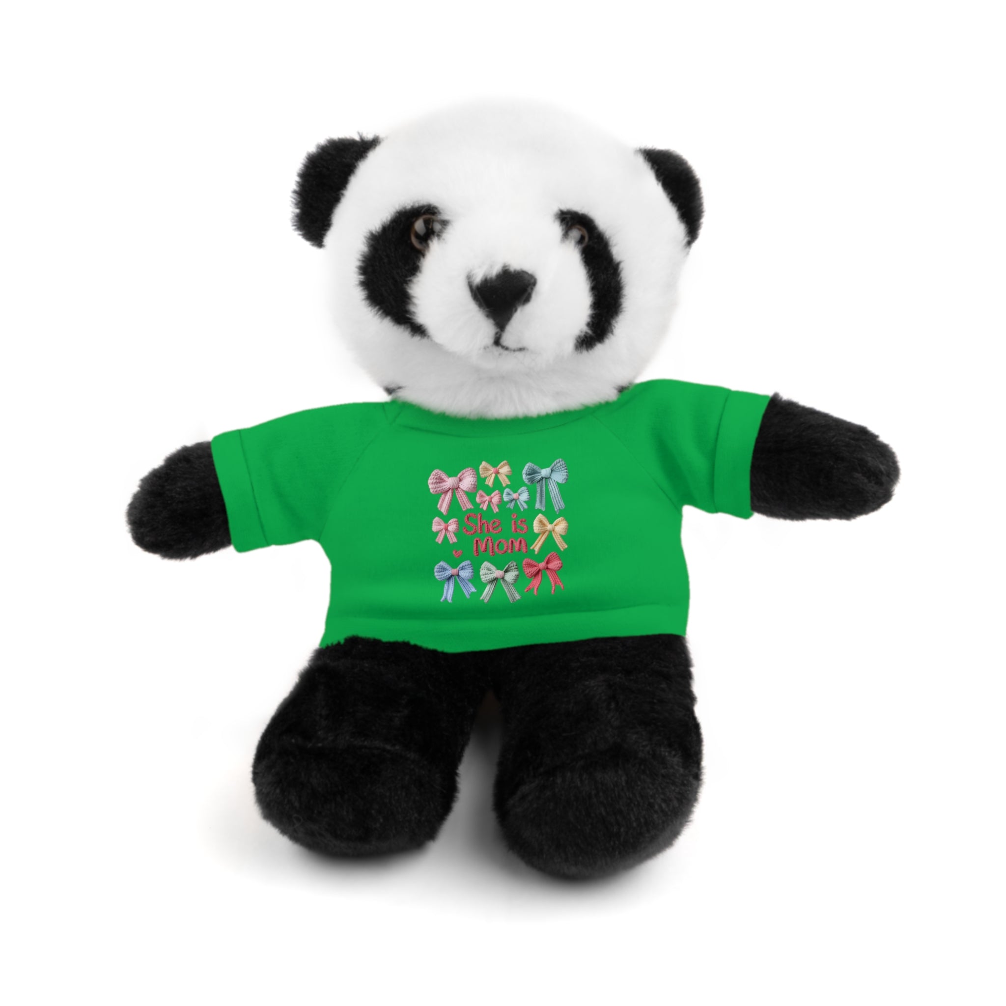 She is Mom Plush Bear with T‑Shirt – Cute Mother's Day Teddy Gift