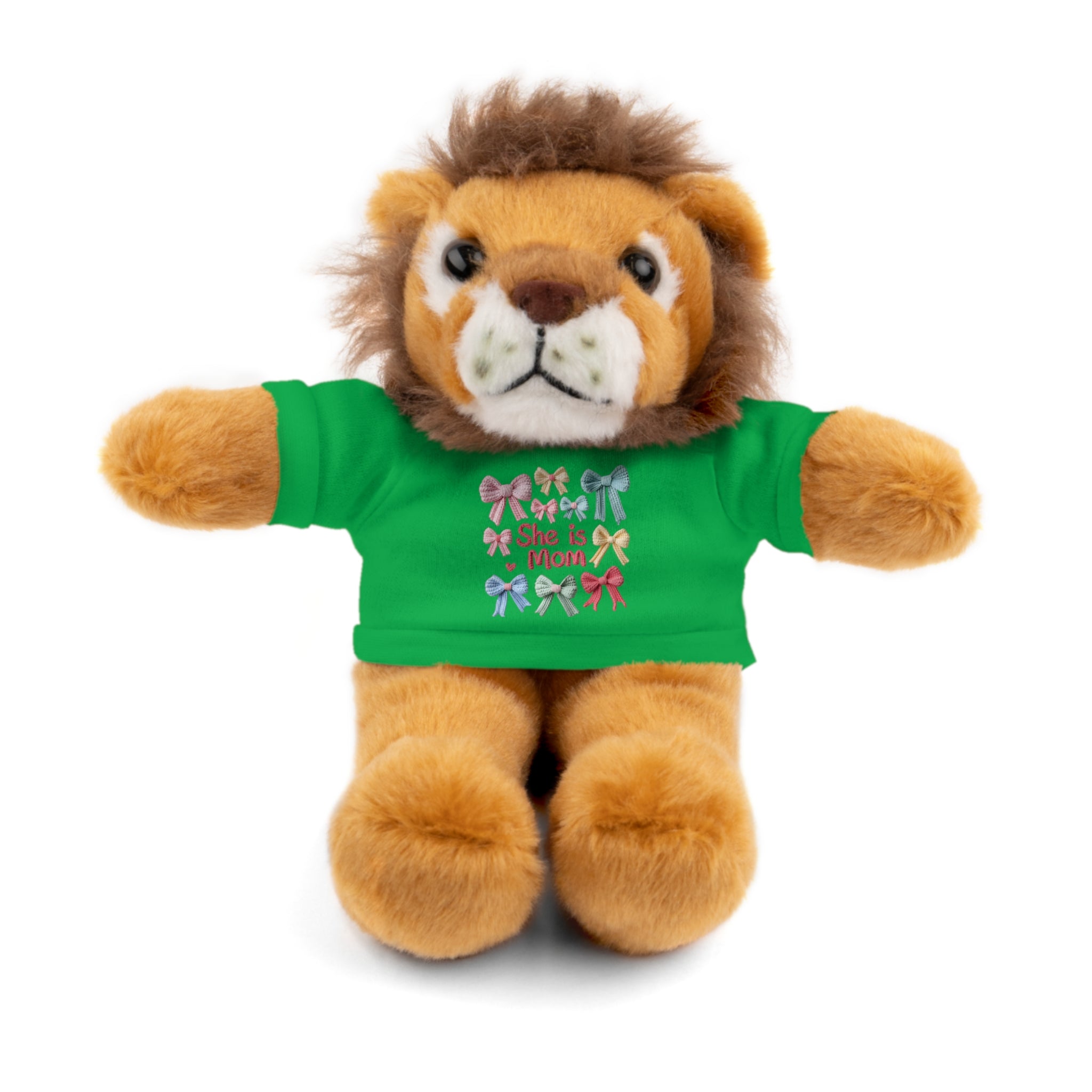 She is Mom Plush Bear with T‑Shirt – Cute Mother's Day Teddy Gift
