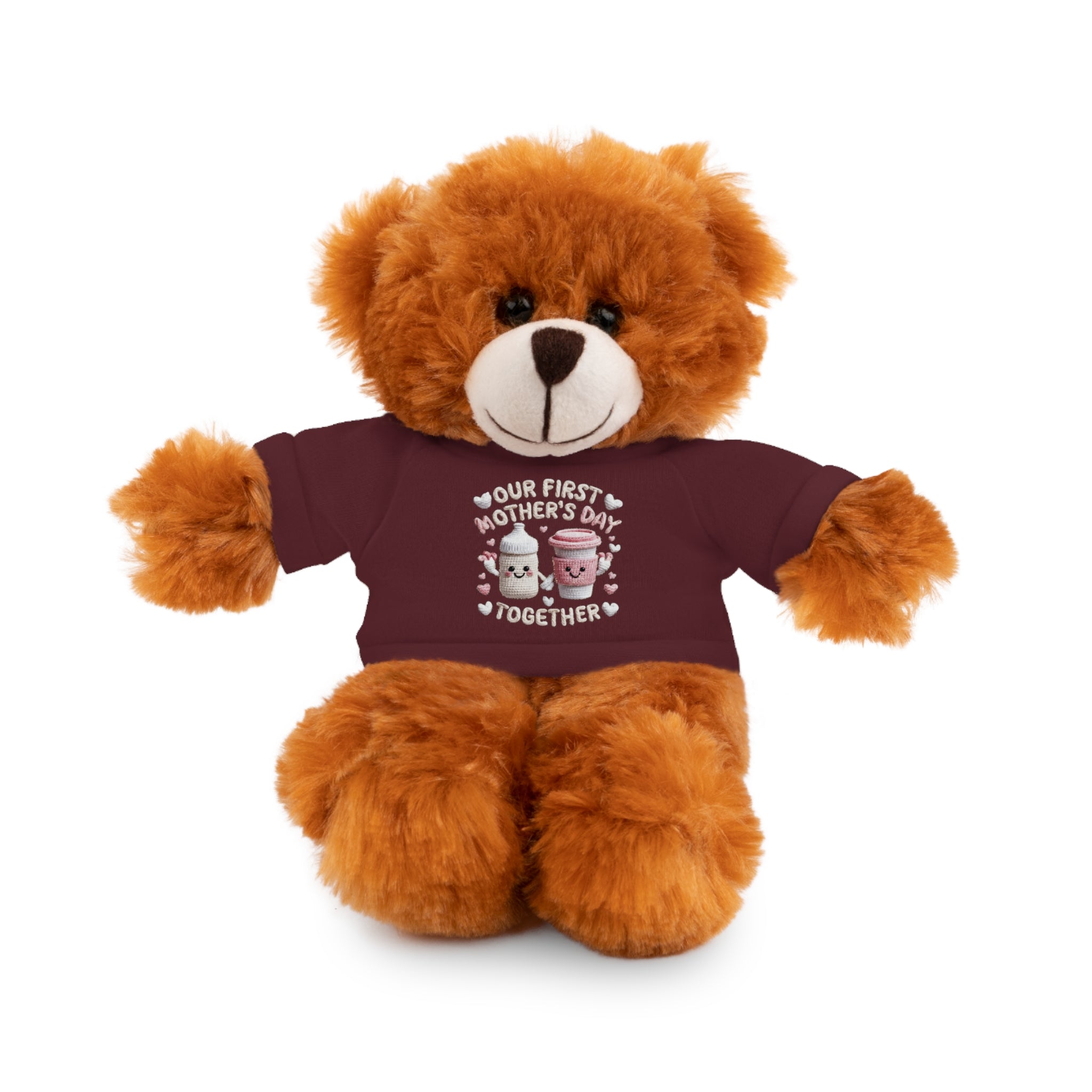 “Our First Mother’s Day Together” Graphic Tee Plush Toy — Plush Stuffed Animal Gift
