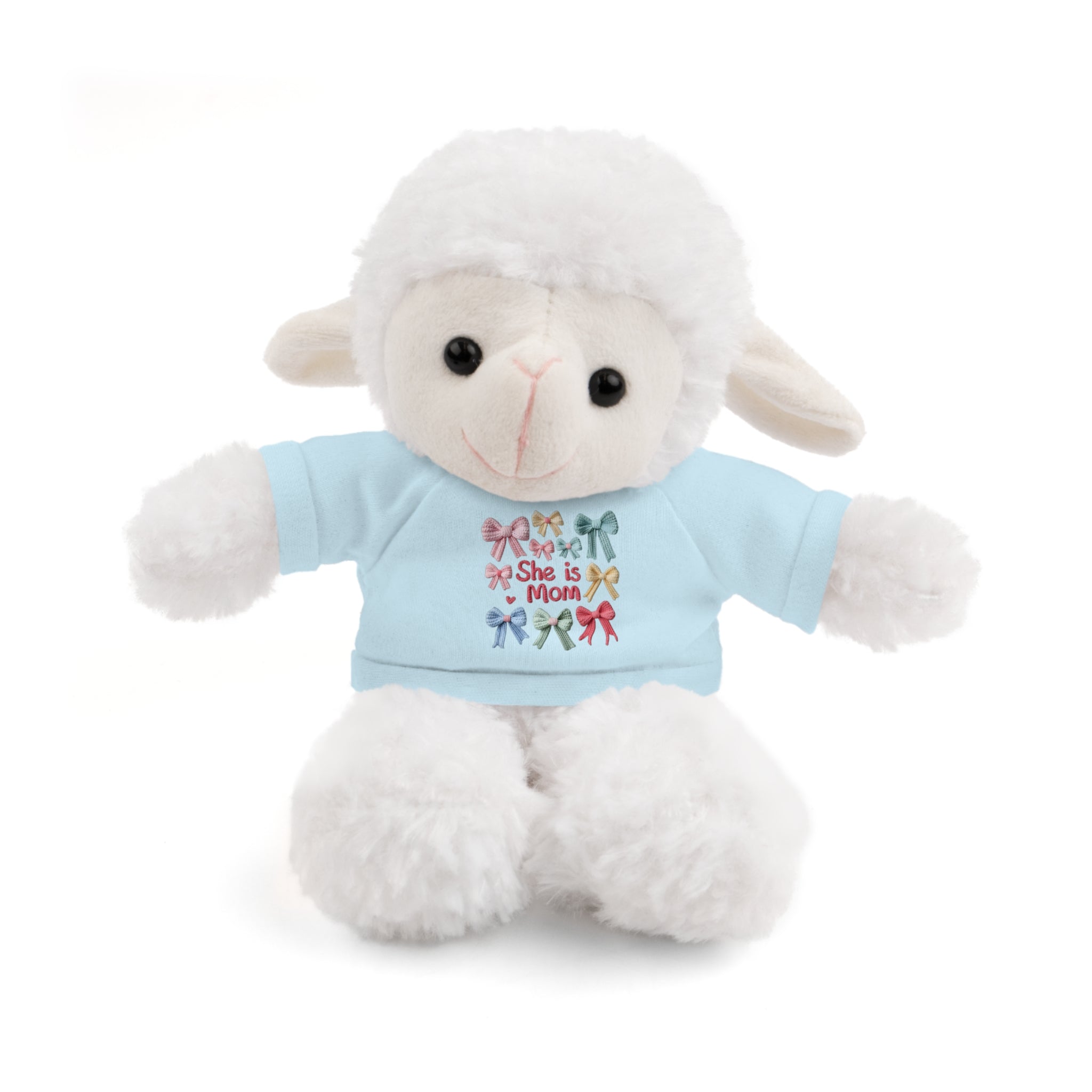 She is Mom Plush Bear with T‑Shirt – Cute Mother's Day Teddy Gift