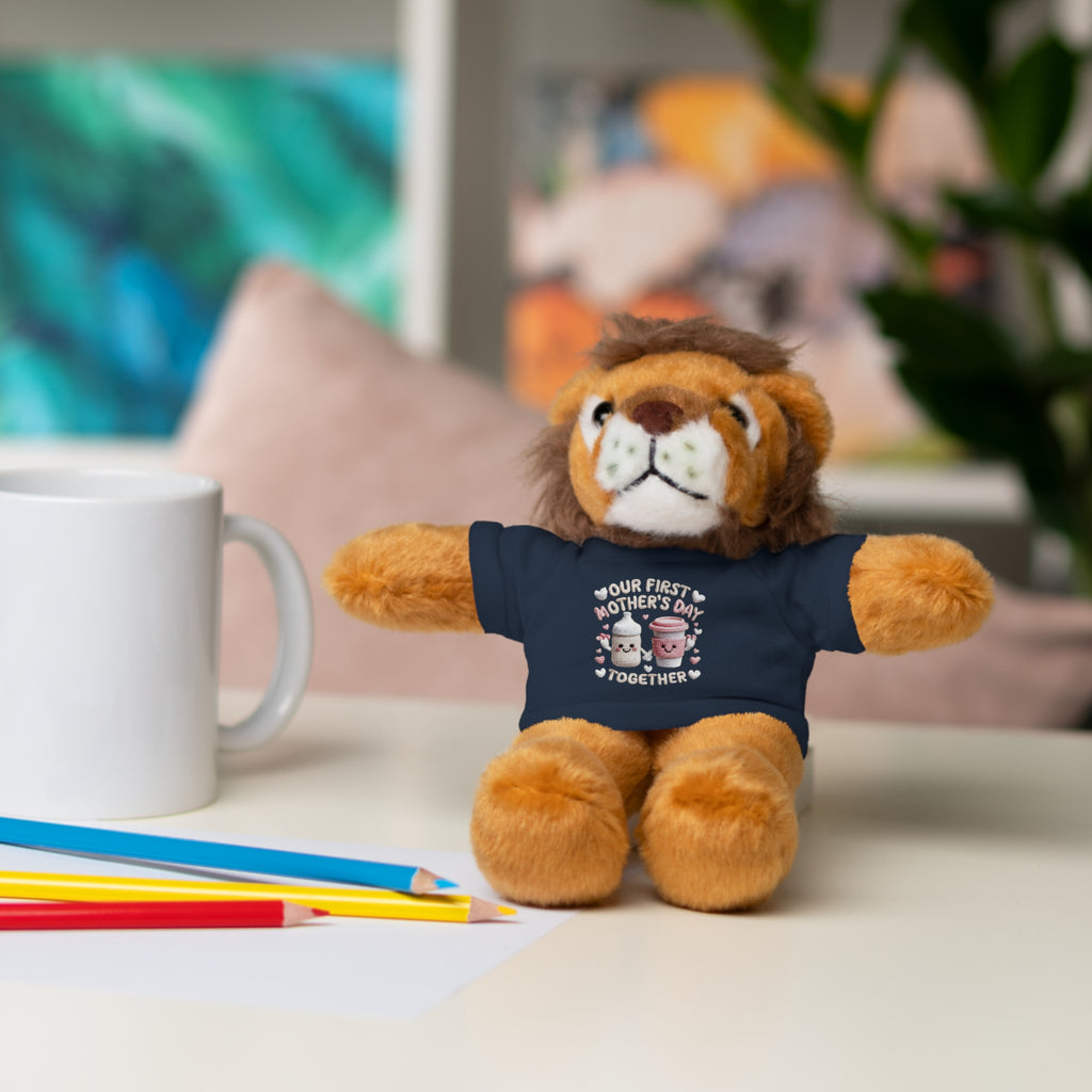 “Our First Mother’s Day Together” Graphic Tee Plush Toy — Plush Stuffed Animal Gift