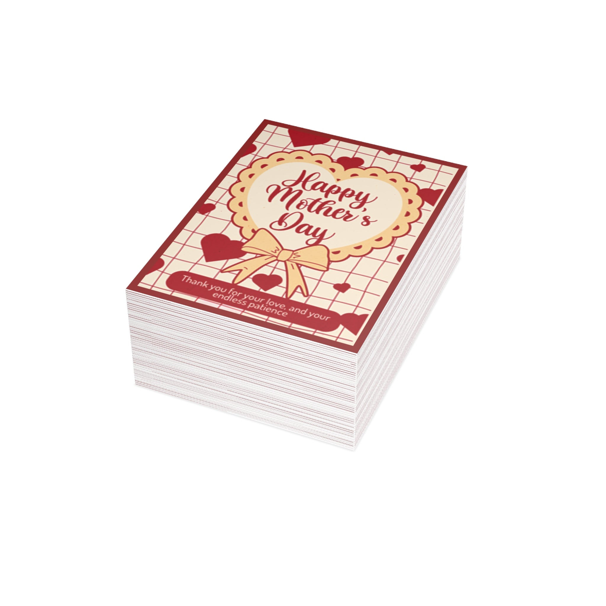 Mother's Day Greeting Cards — "Happy Mother's Day" Heart Design (1/10/30/50 pcs)