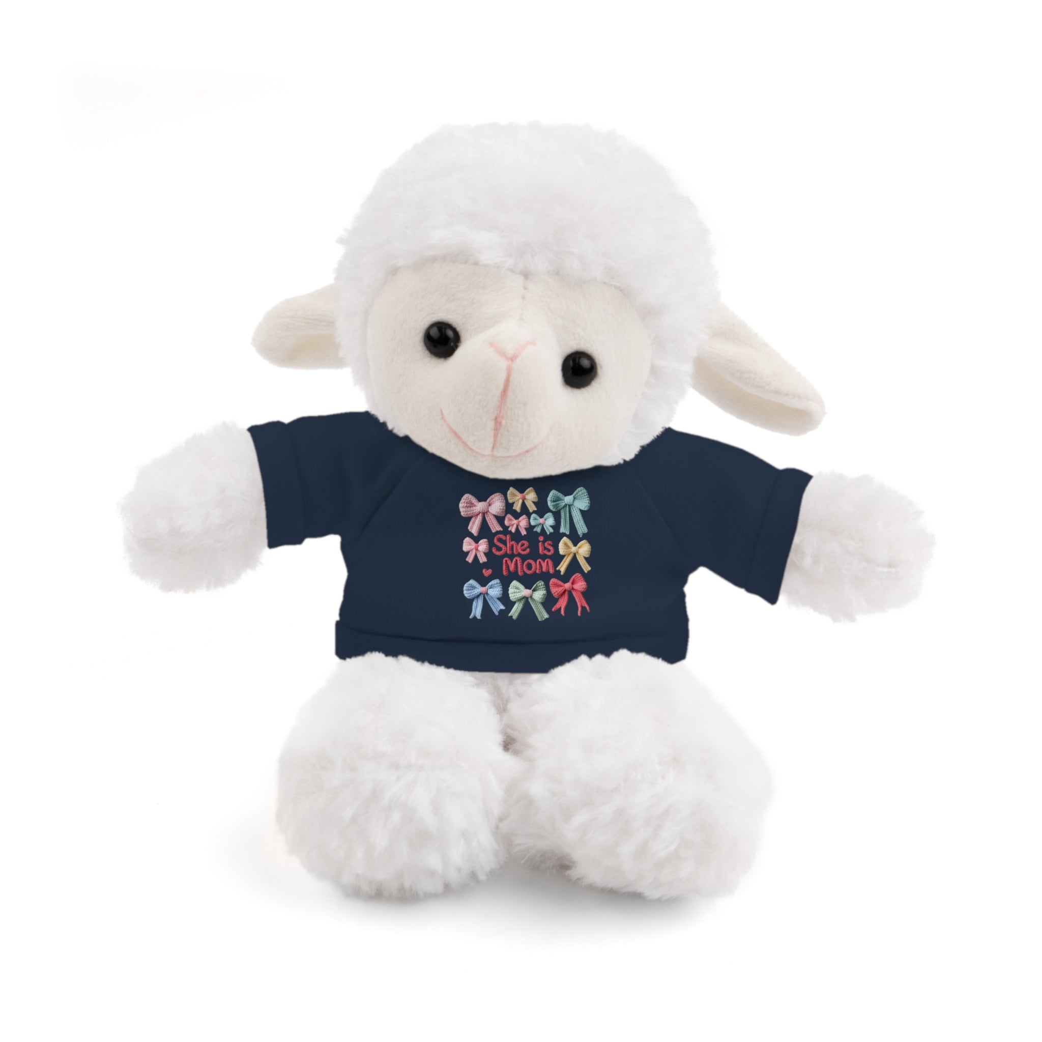 She is Mom Plush Bear with T‑Shirt – Cute Mother's Day Teddy Gift