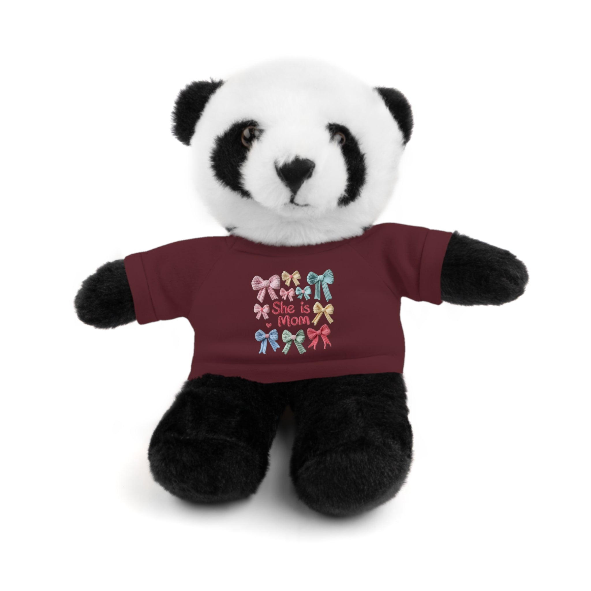 She is Mom Plush Bear with T‑Shirt – Cute Mother's Day Teddy Gift