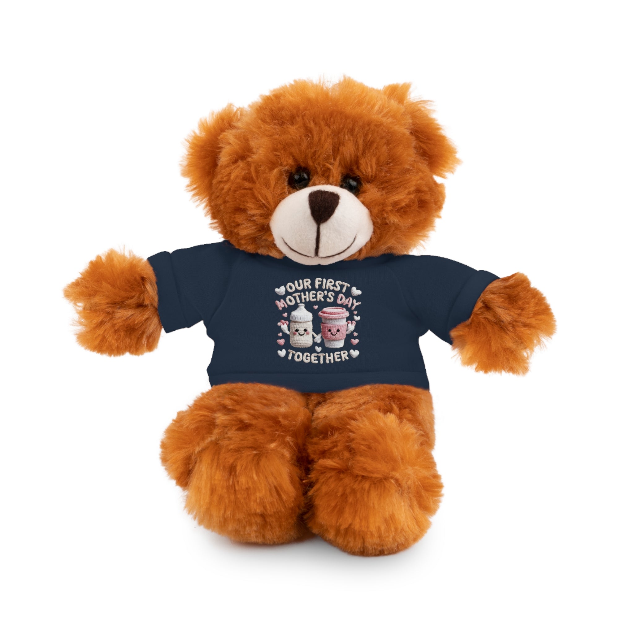 “Our First Mother’s Day Together” Graphic Tee Plush Toy — Plush Stuffed Animal Gift