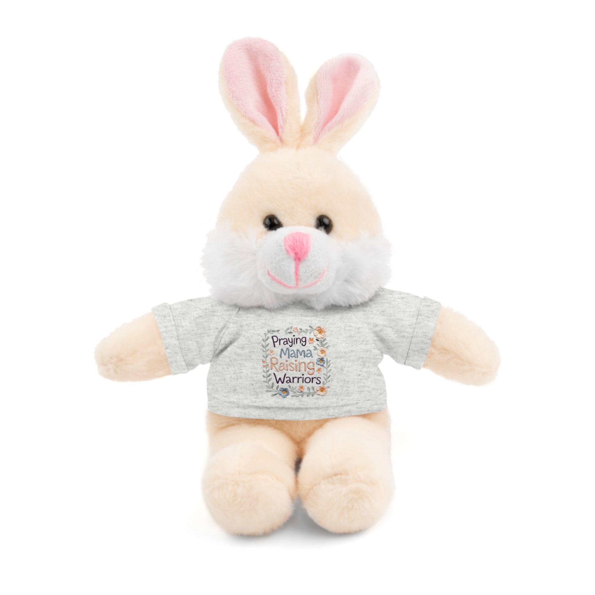 Plush Bear with 'Praying Mama Raising Warriors' Tee