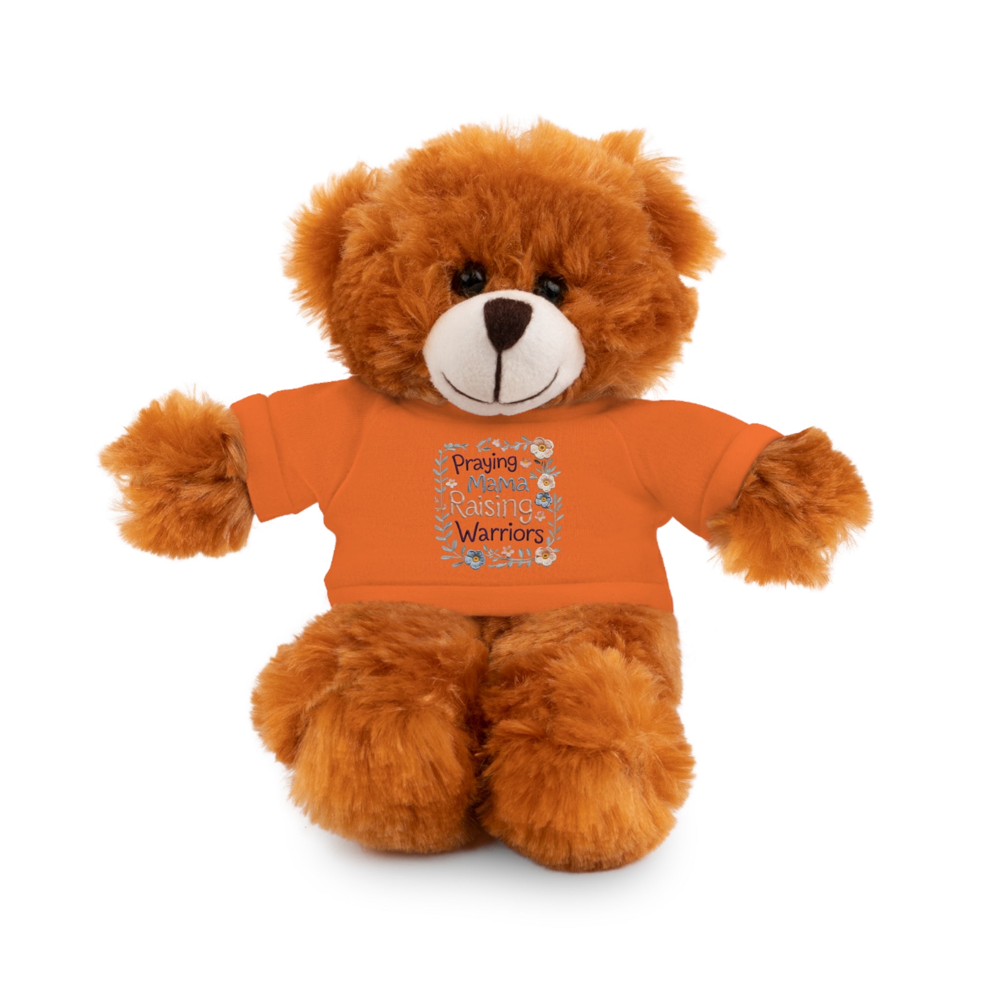 Plush Bear with 'Praying Mama Raising Warriors' Tee