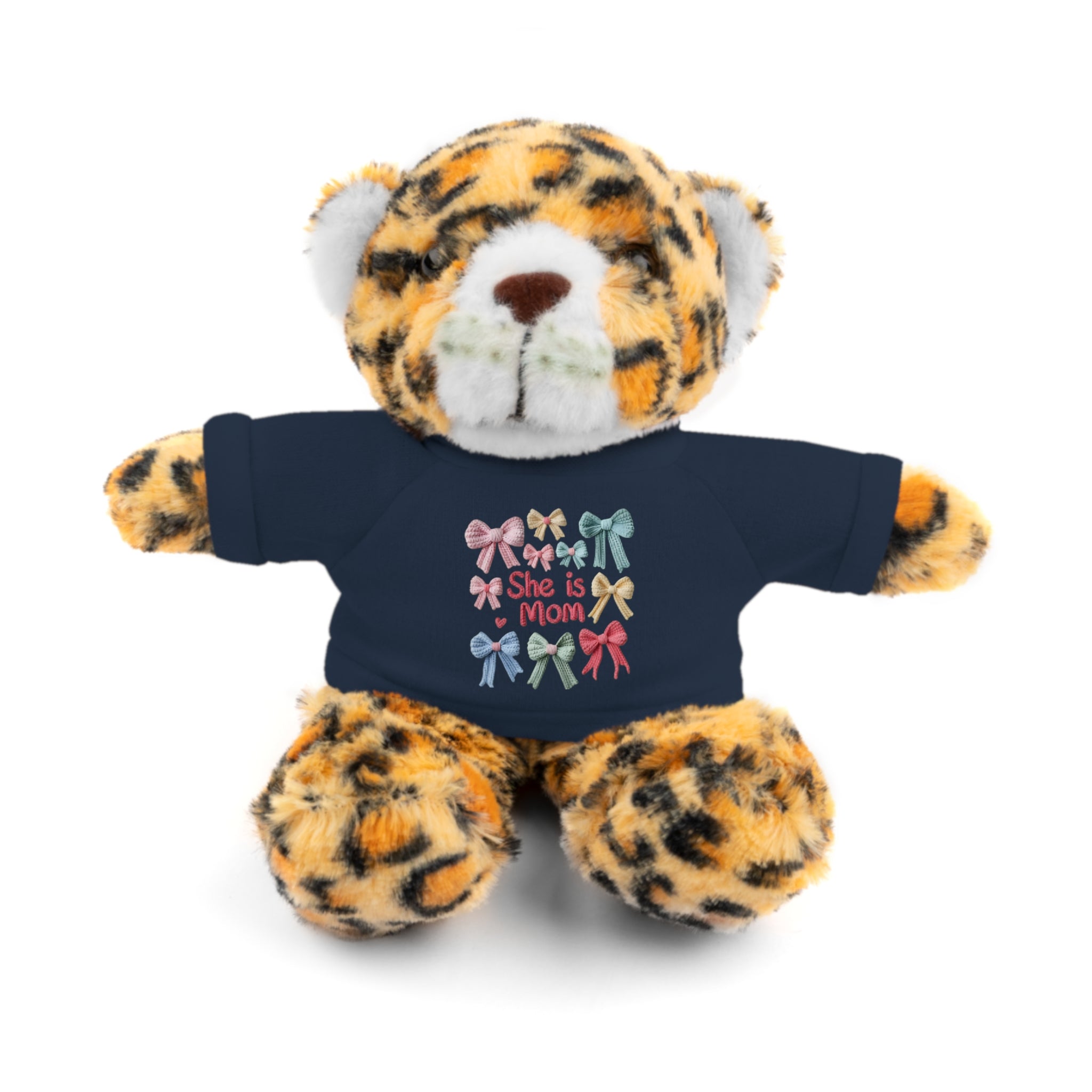 She is Mom Plush Bear with T‑Shirt – Cute Mother's Day Teddy Gift