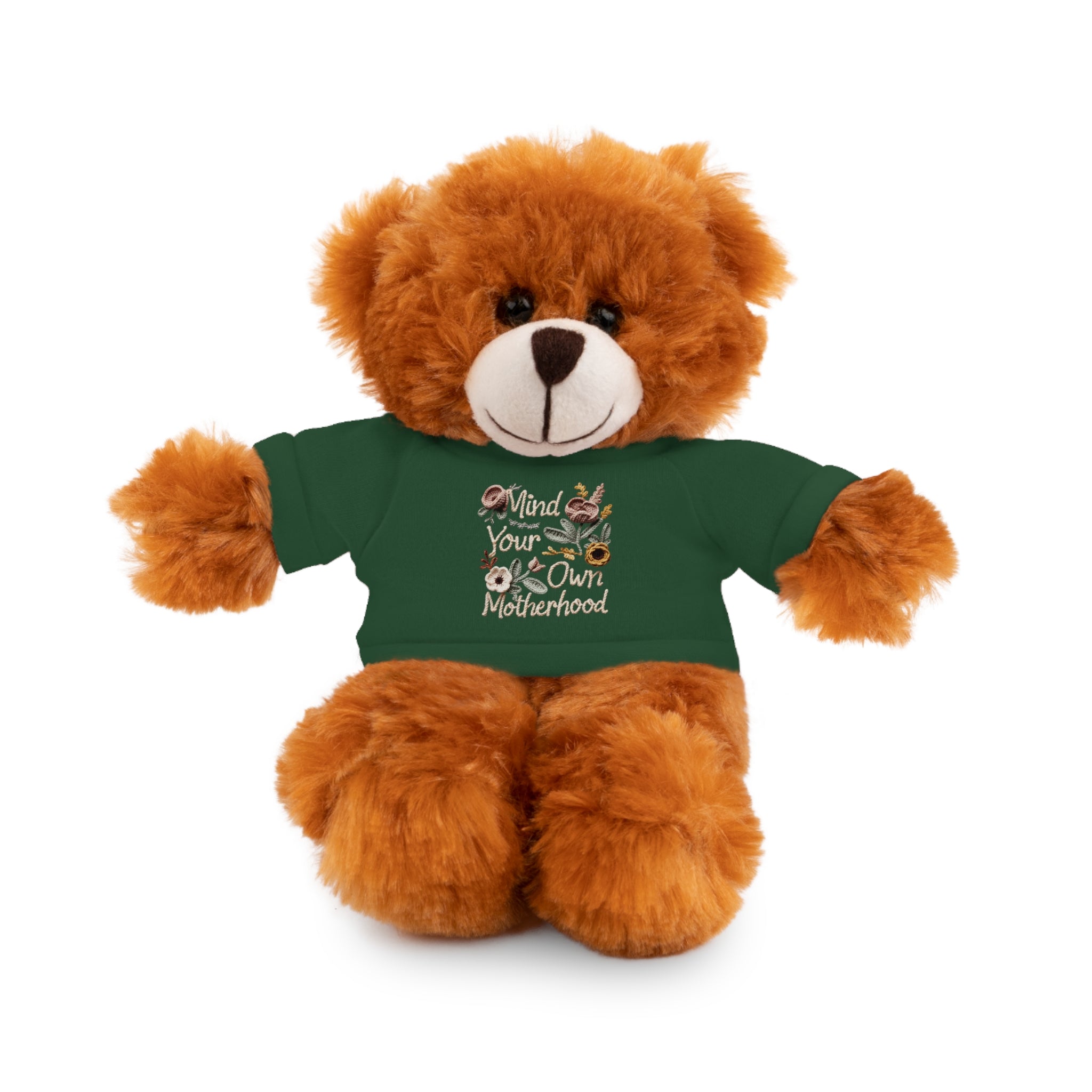 Floral 'Be Kind' Plush Bear with Tee — Cute Gift for Kids & Adults