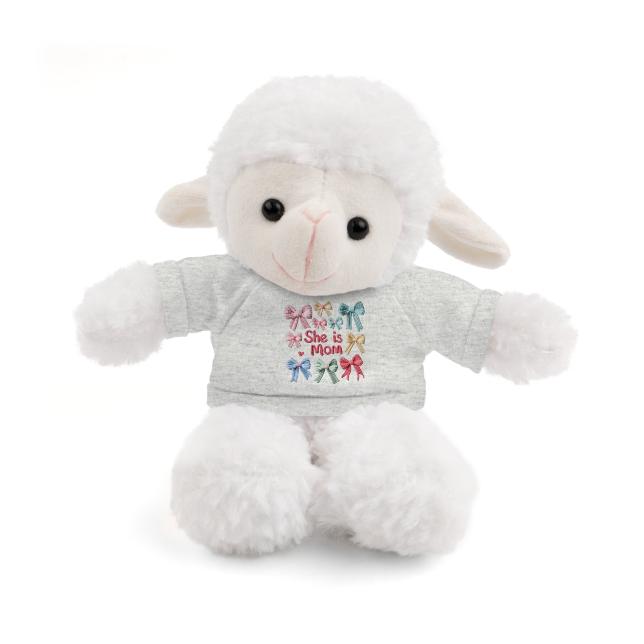 She is Mom Plush Bear with T‑Shirt – Cute Mother's Day Teddy Gift