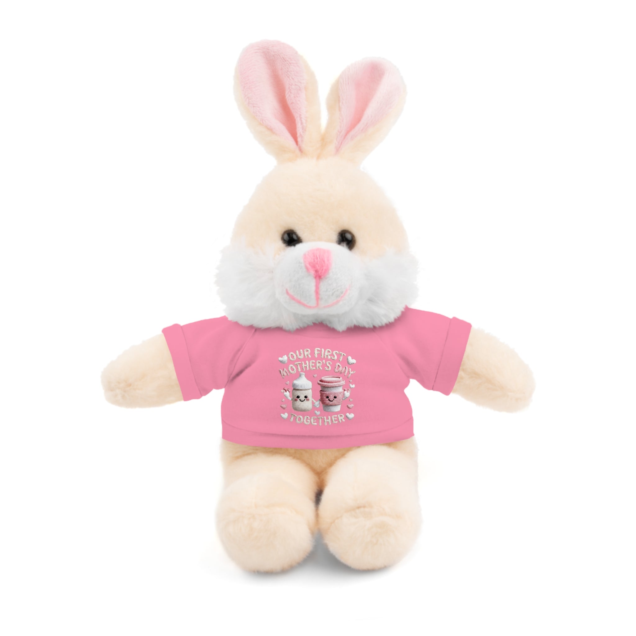 “Our First Mother’s Day Together” Graphic Tee Plush Toy — Plush Stuffed Animal Gift