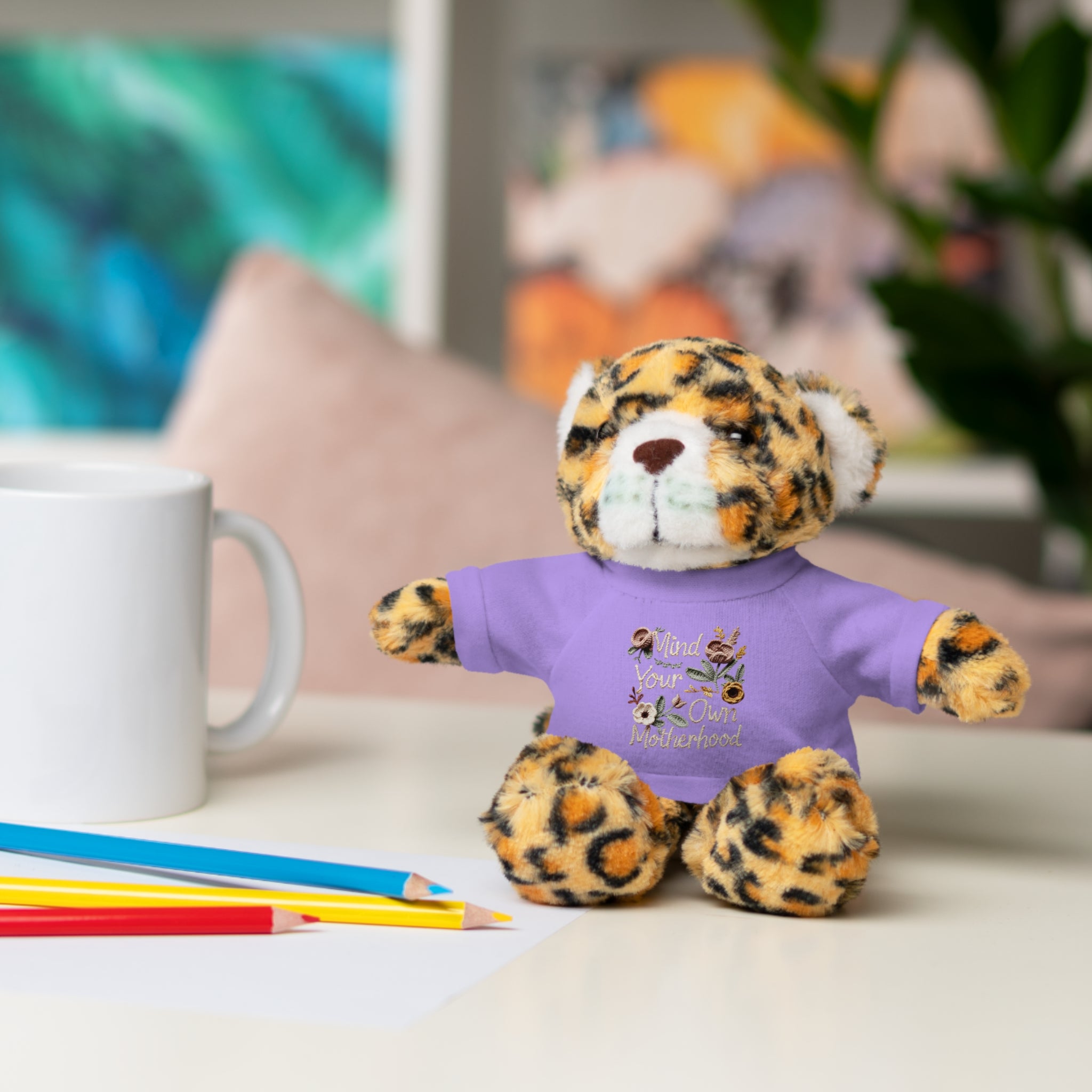 Floral 'Be Kind' Plush Bear with Tee — Cute Gift for Kids & Adults