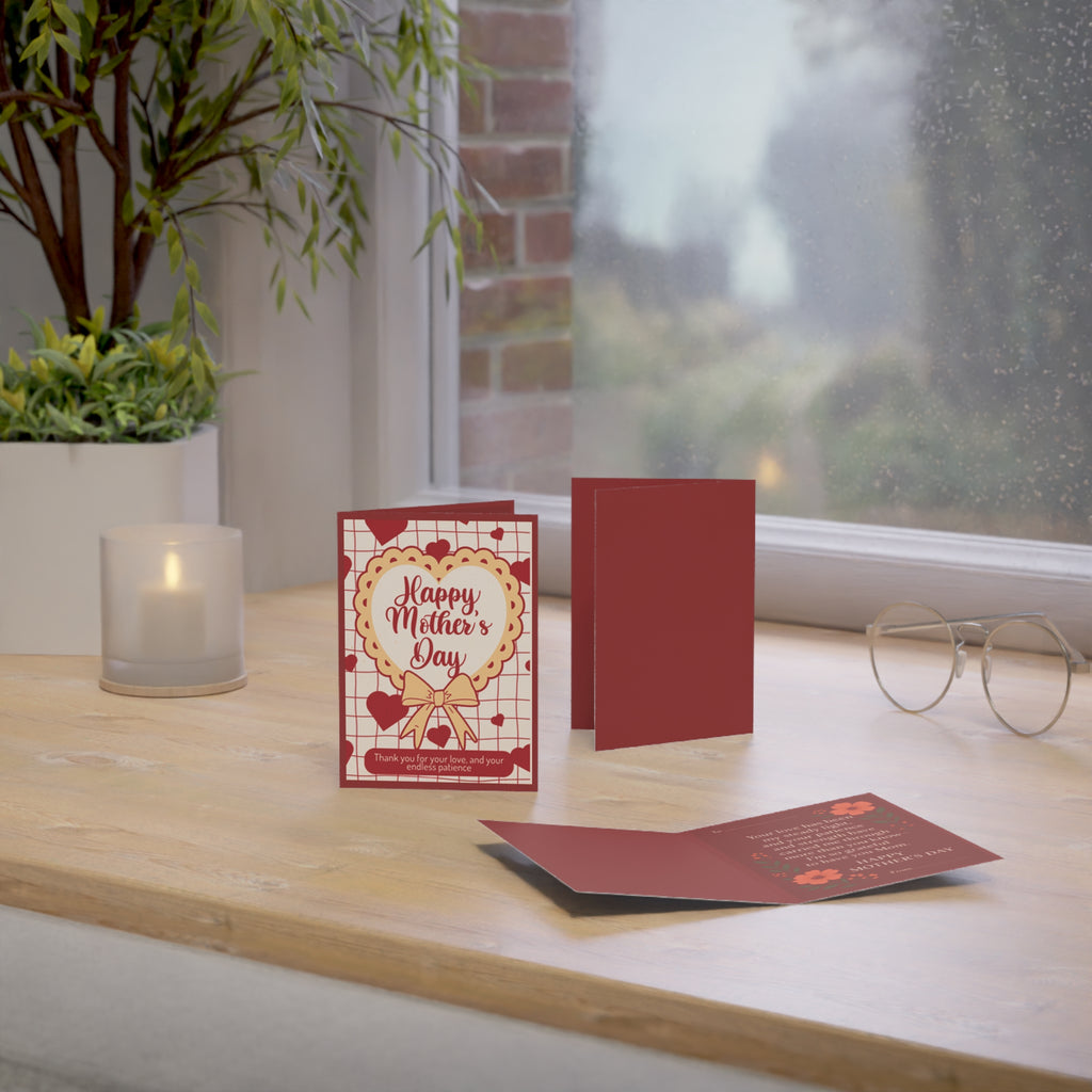 Mother's Day Greeting Cards — "Happy Mother's Day" Heart Design (1/10/30/50 pcs)
