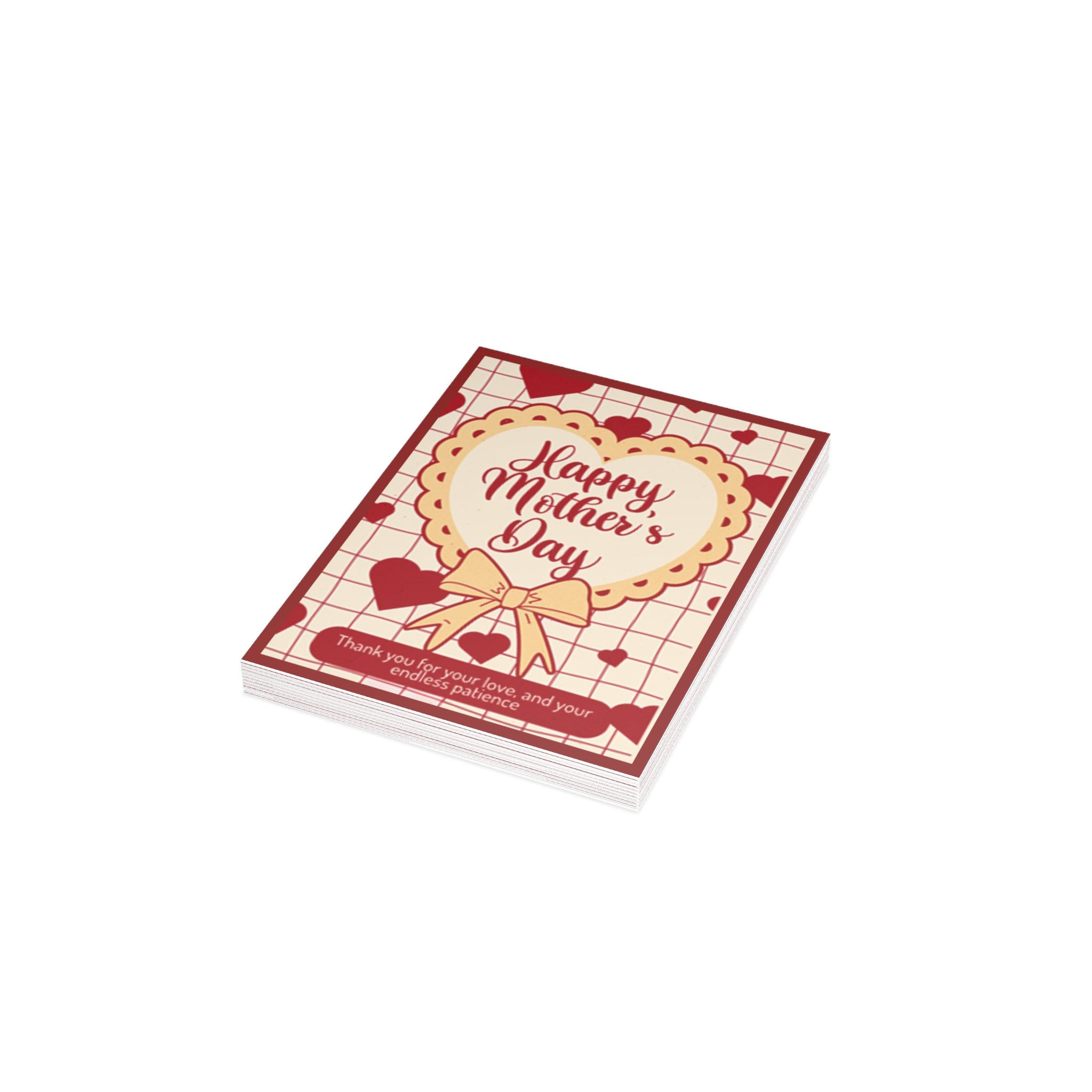 Mother's Day Greeting Cards — "Happy Mother's Day" Heart Design (1/10/30/50 pcs)