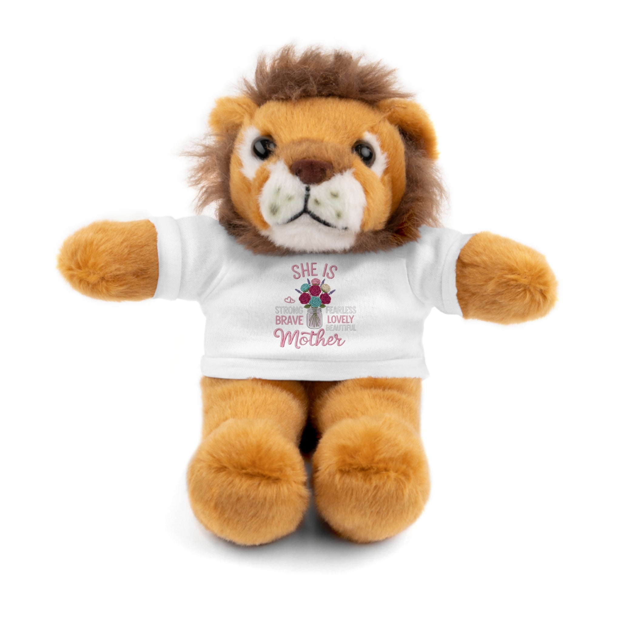 Mother's Day Plush Toy with "She is Brave, Strong, Lovely" Tee