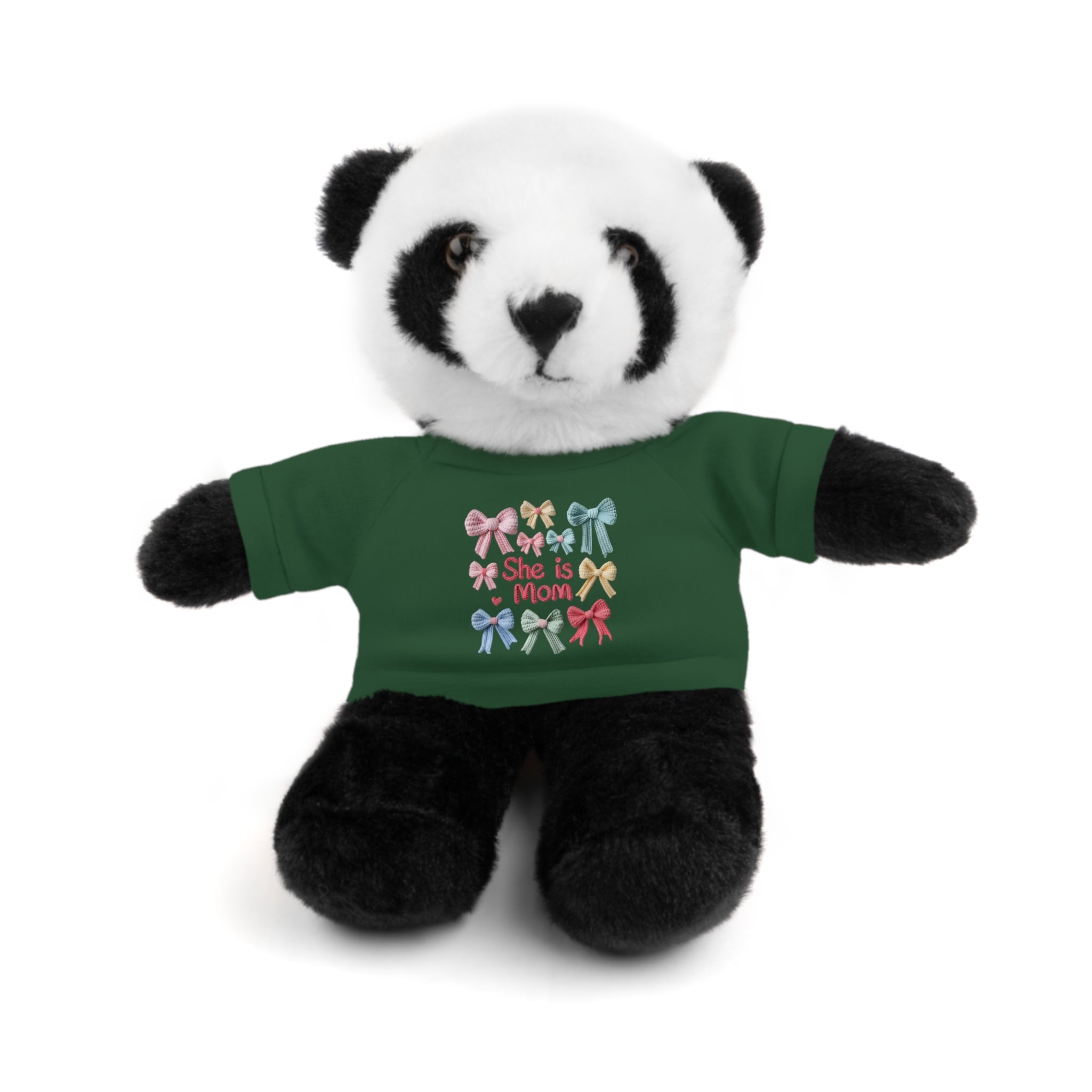 She is Mom Plush Bear with T‑Shirt – Cute Mother's Day Teddy Gift