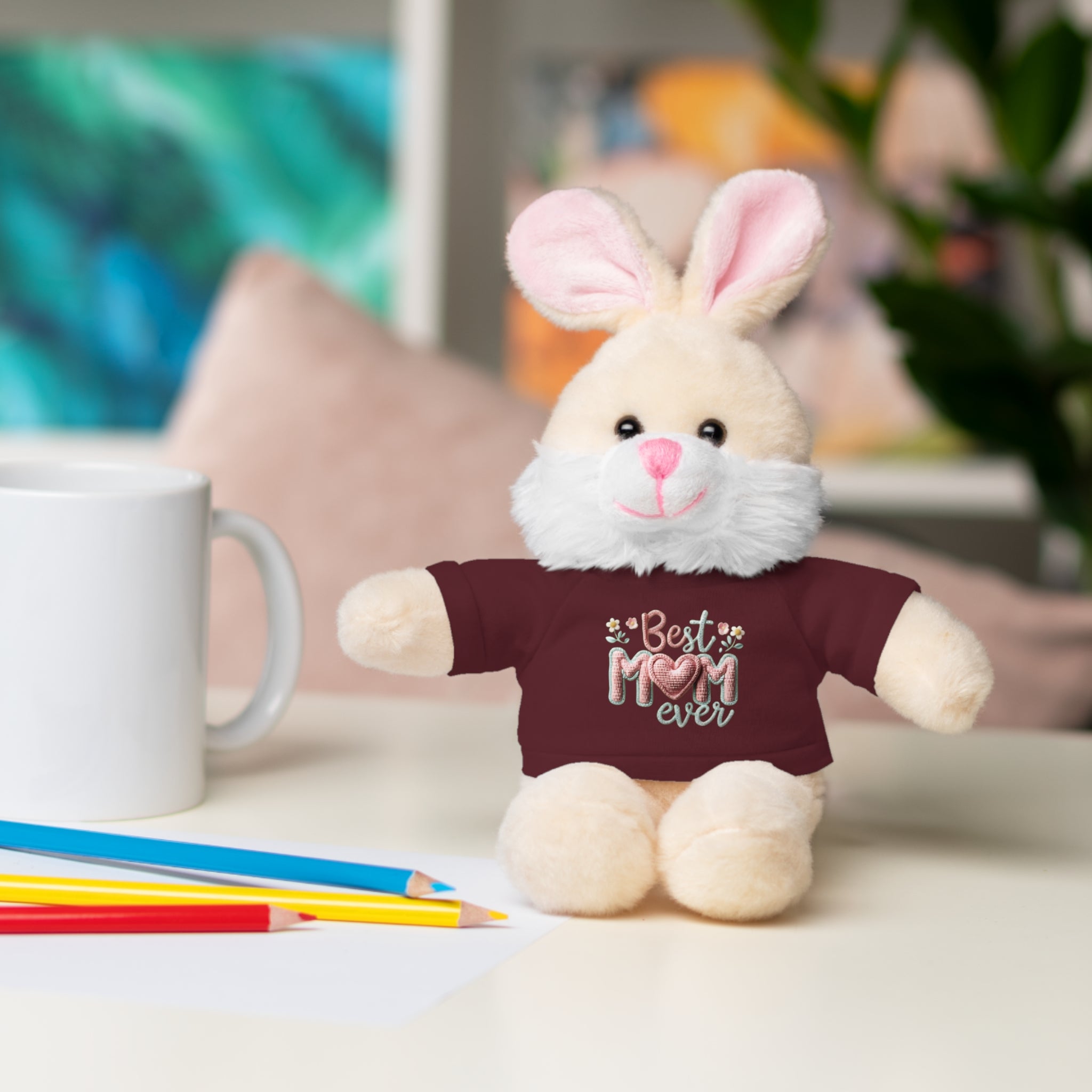Plush Bear with 'Best Mom Ever' Tee — Cute Mother's Day Gift