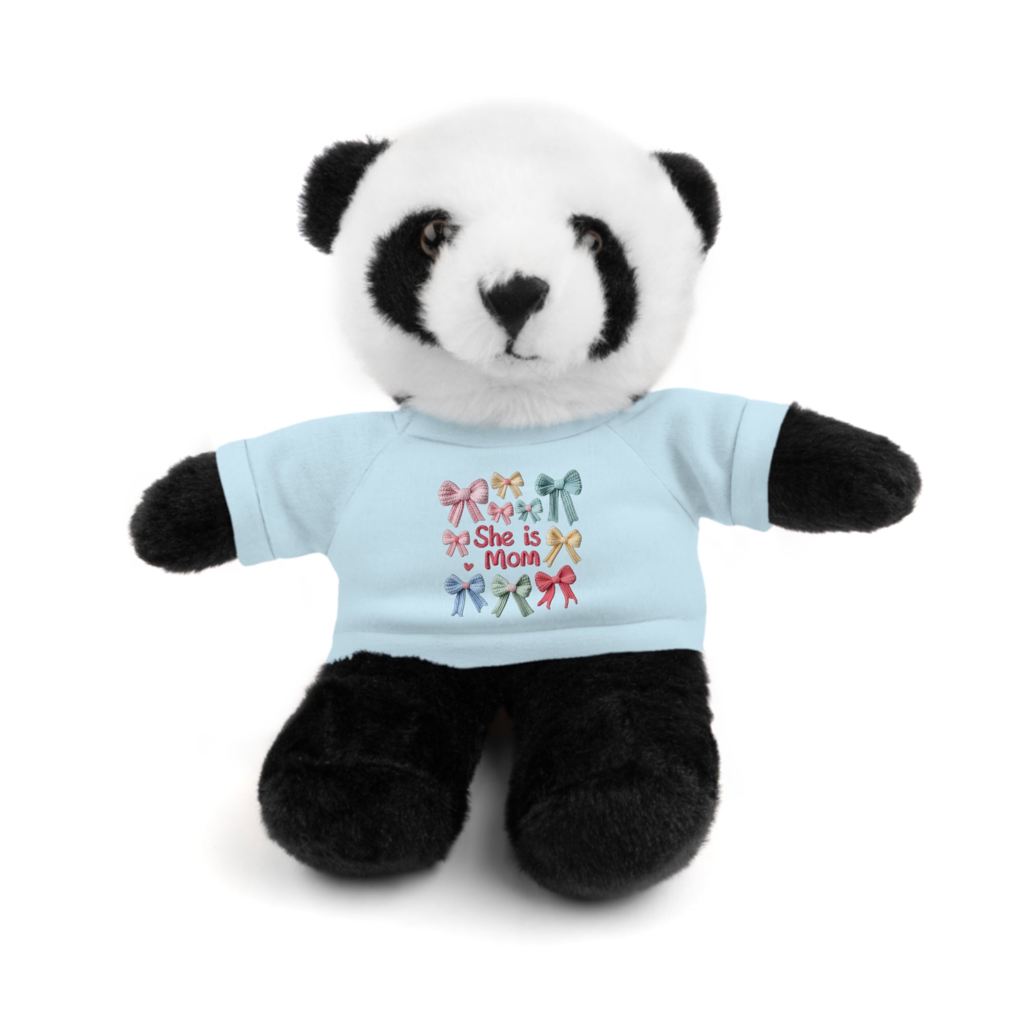 She is Mom Plush Bear with T‑Shirt – Cute Mother's Day Teddy Gift