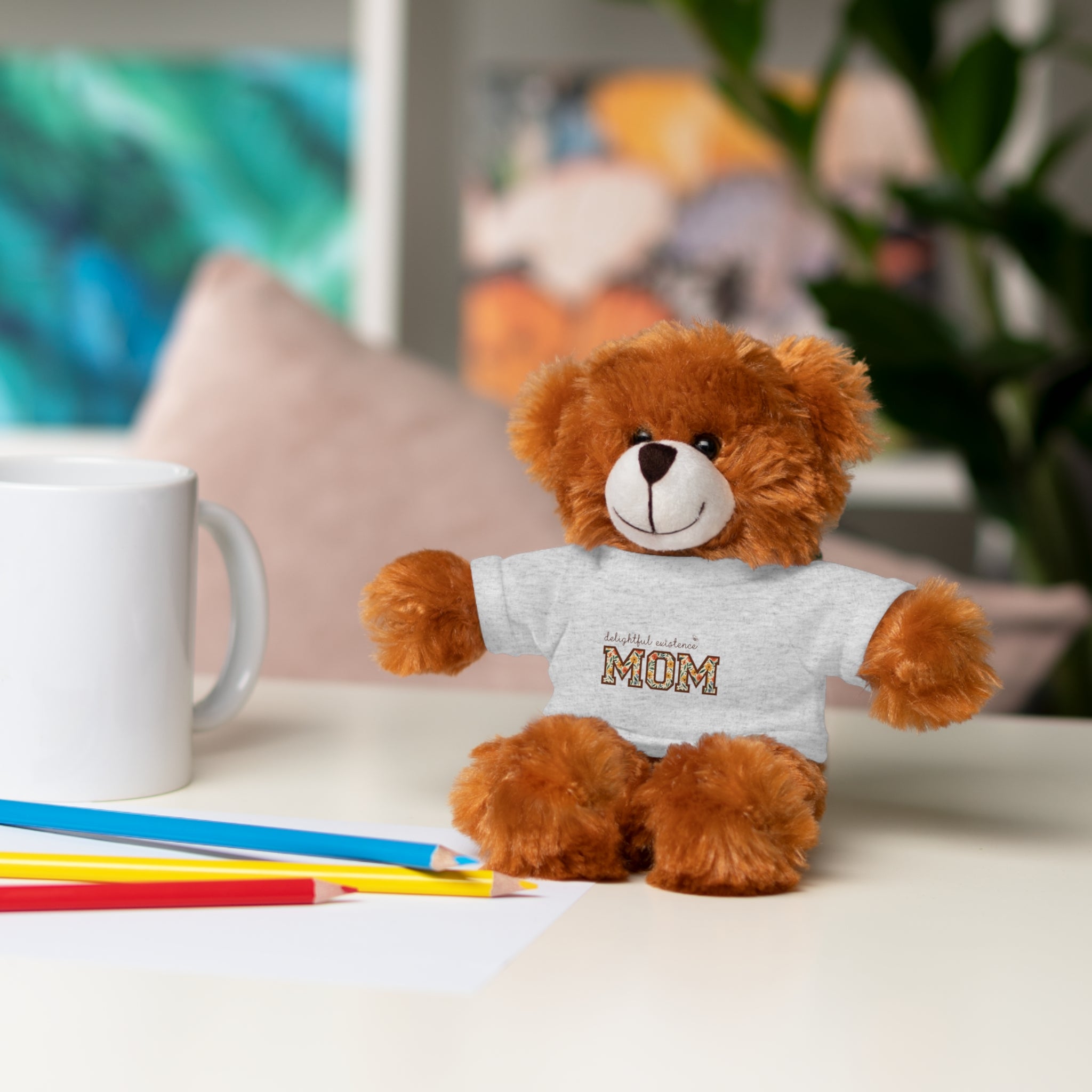 “Delightful Existence MOM” Floral Plush Toy — Plush Gift for Mother's Day