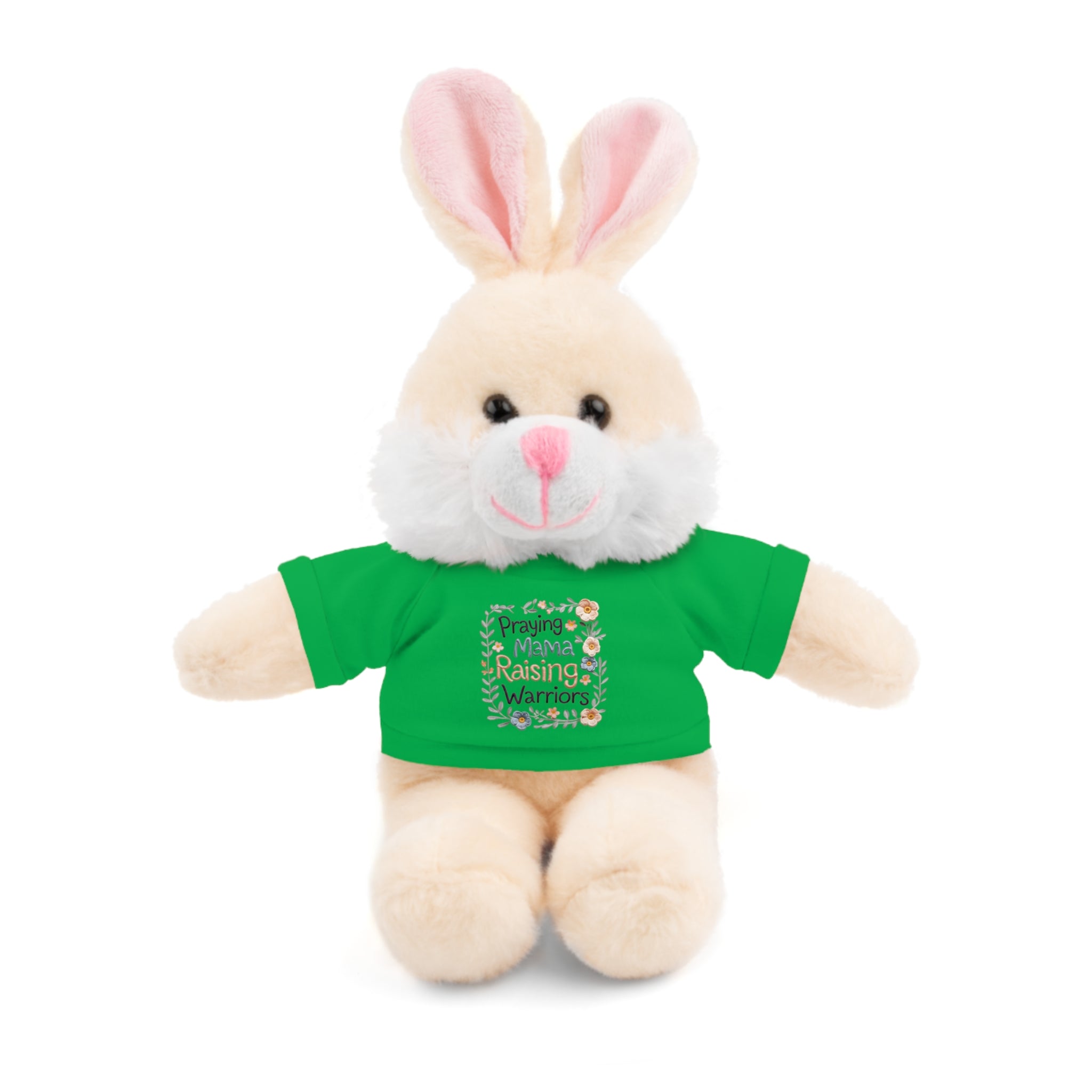 Plush Bear with 'Praying Mama Raising Warriors' Tee