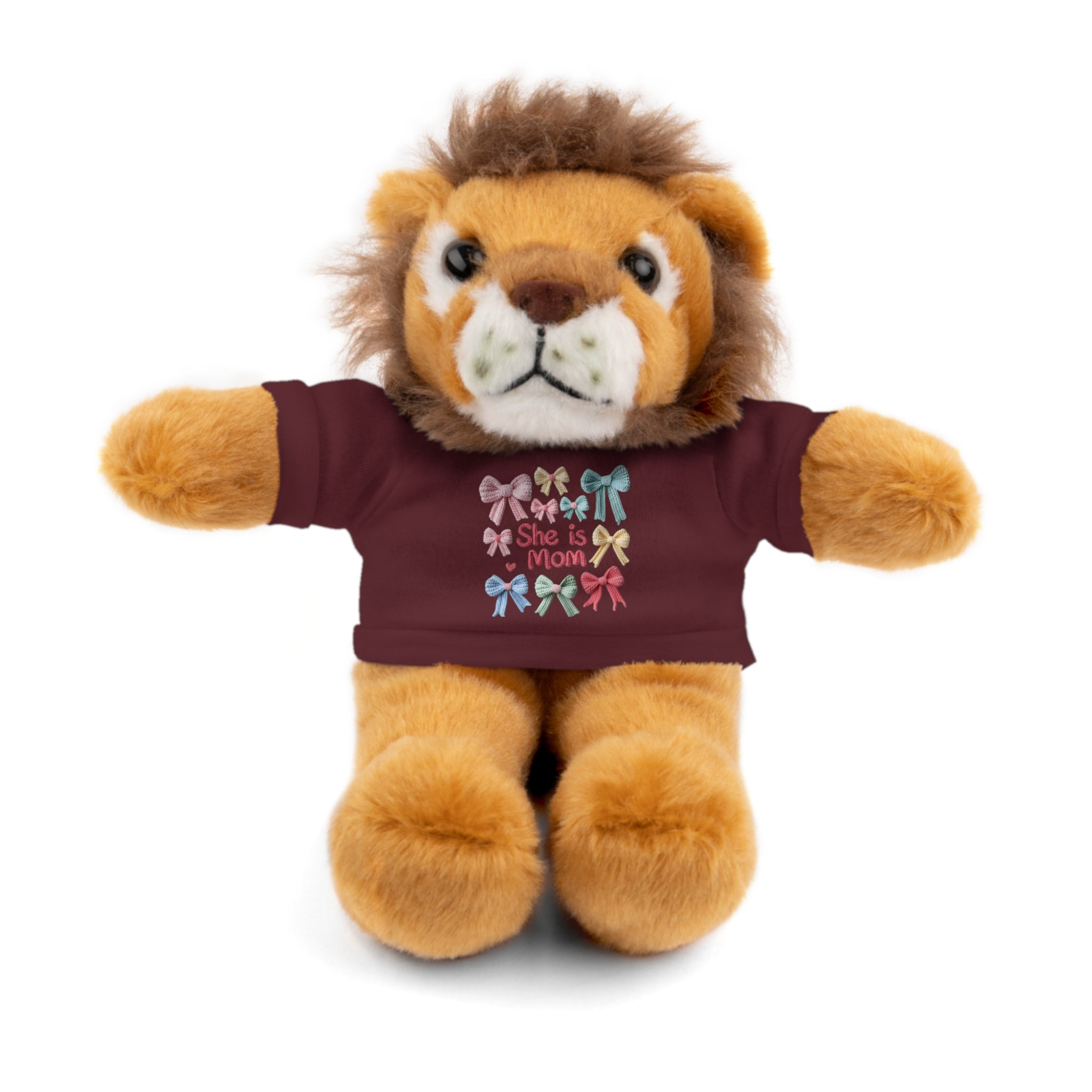 She is Mom Plush Bear with T‑Shirt – Cute Mother's Day Teddy Gift