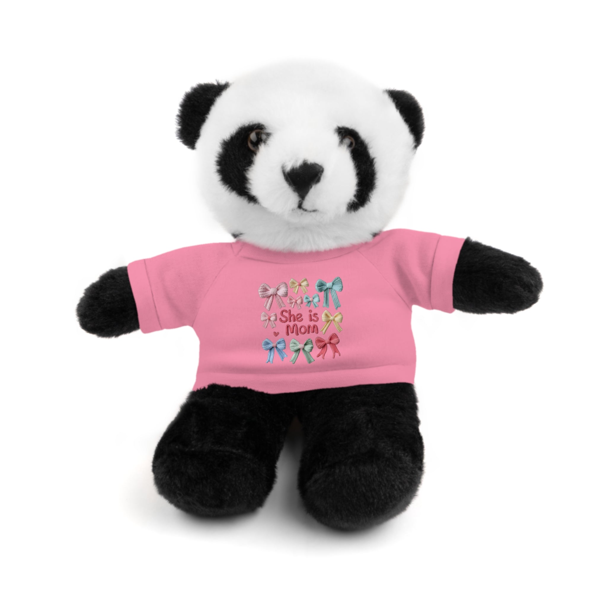She is Mom Plush Bear with T‑Shirt – Cute Mother's Day Teddy Gift