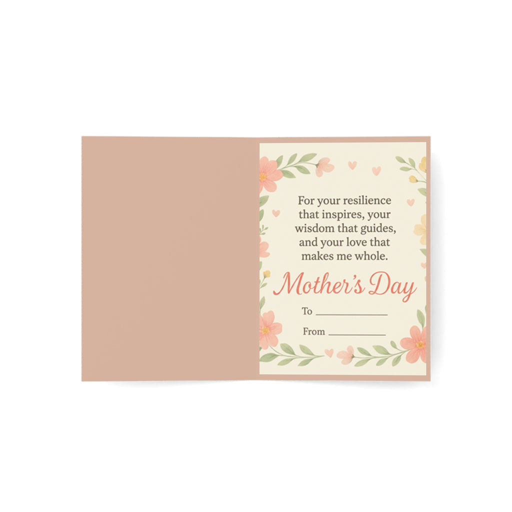 Mother's Day Floral Greeting Card – "You made me who I am today" (Pack of 1, 10, 30, 50)