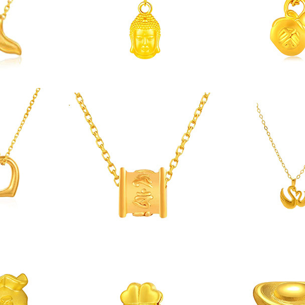 Gold Pendant Necklace, Gold Jewelry