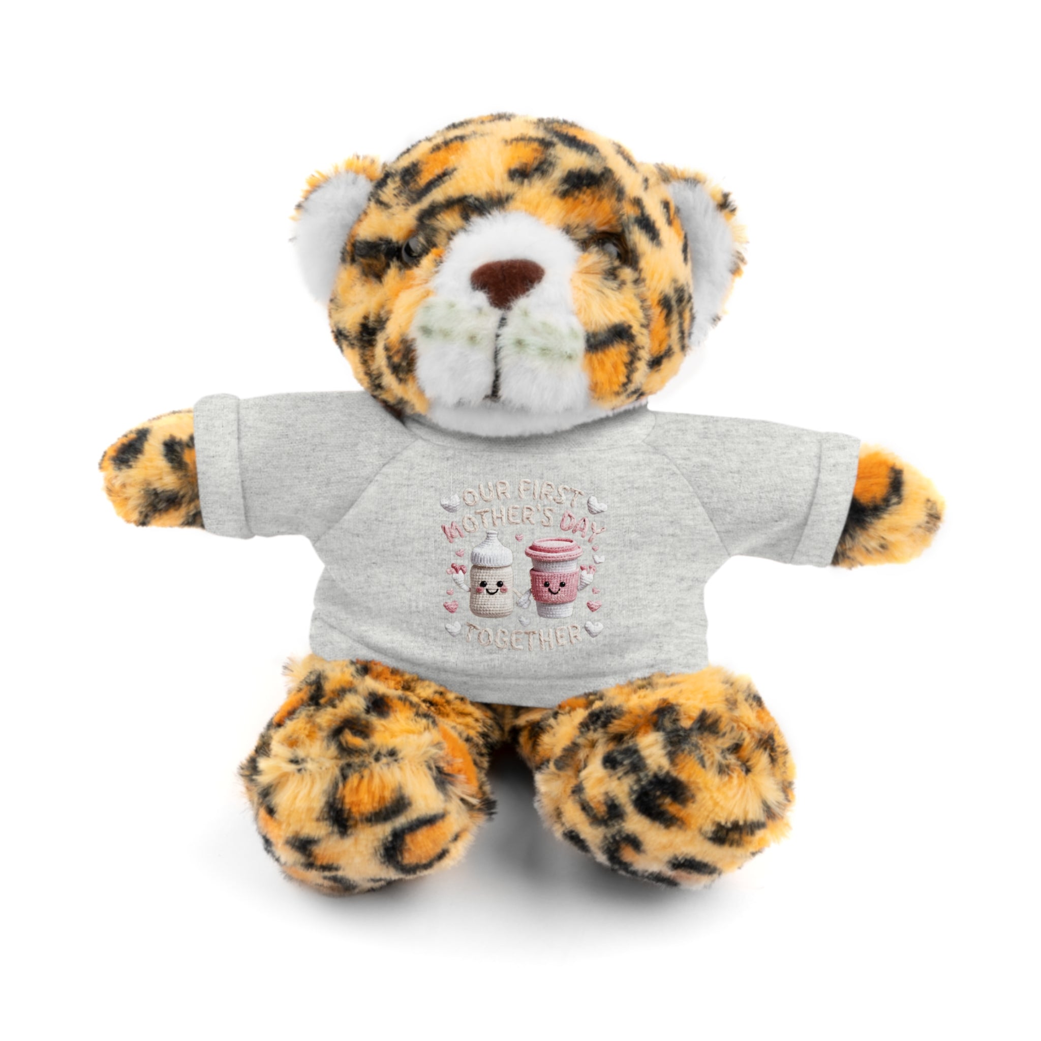 “Our First Mother’s Day Together” Graphic Tee Plush Toy — Plush Stuffed Animal Gift