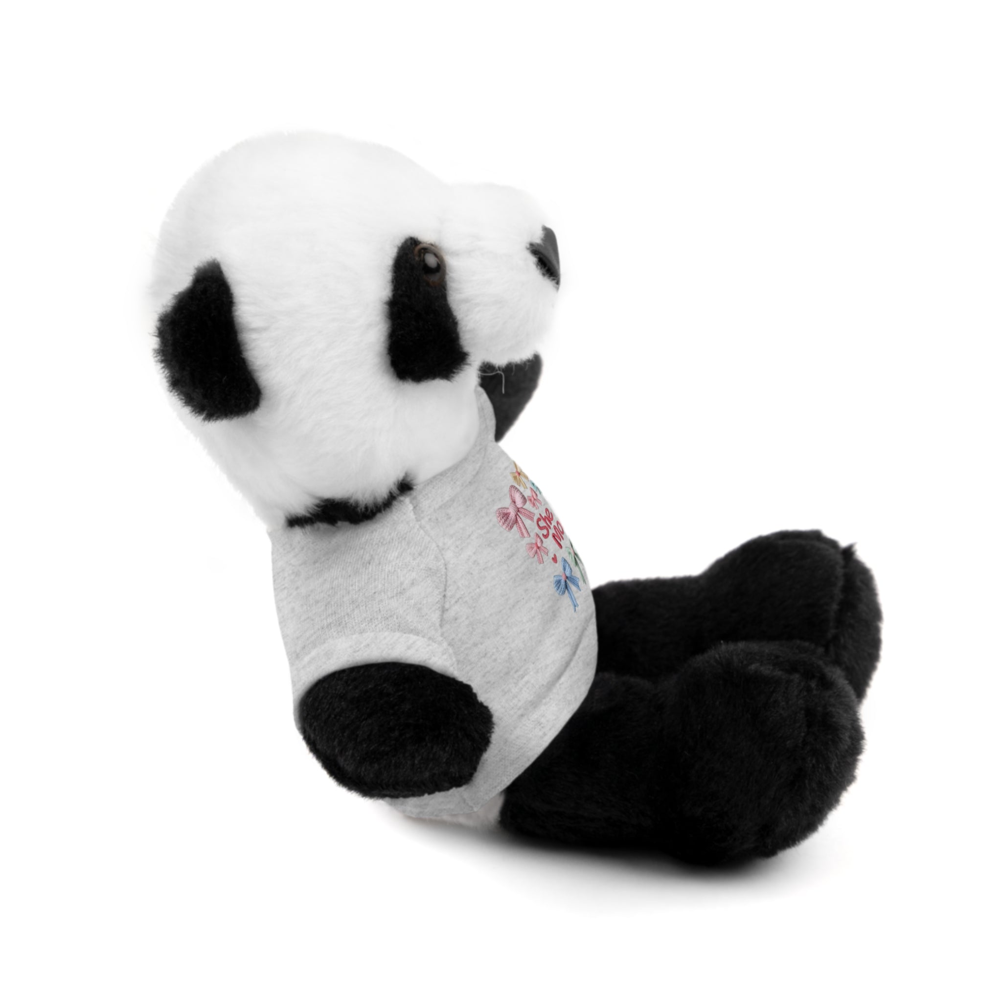 She is Mom Plush Bear with T‑Shirt – Cute Mother's Day Teddy Gift