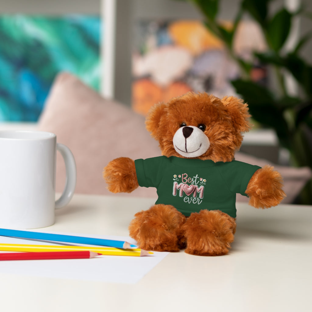 Plush Bear with 'Best Mom Ever' Tee — Cute Mother's Day Gift