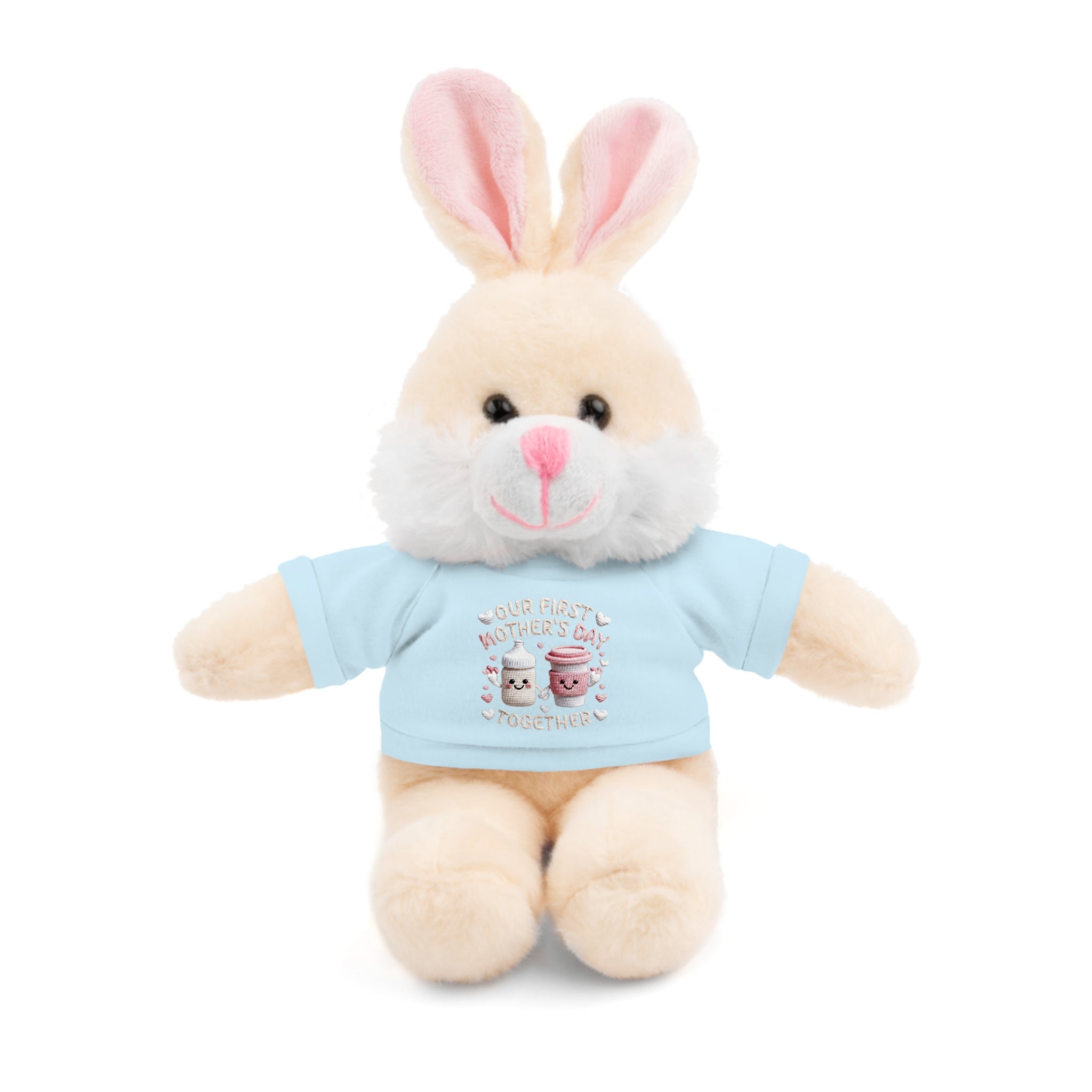 “Our First Mother’s Day Together” Graphic Tee Plush Toy — Plush Stuffed Animal Gift