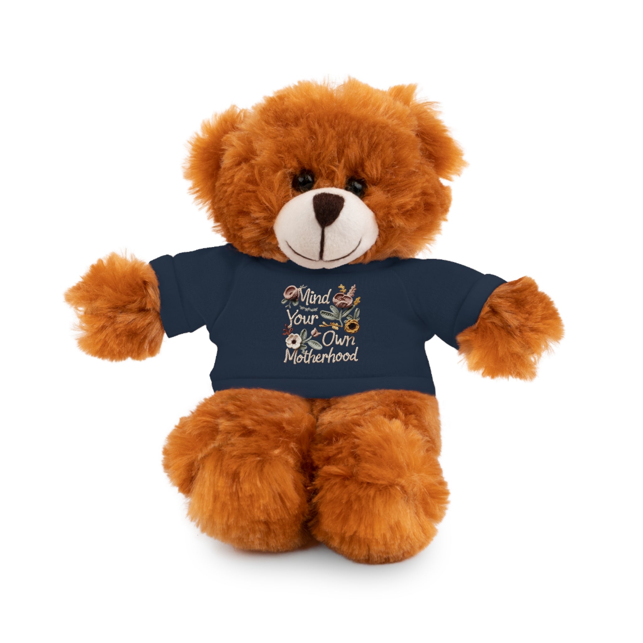 Floral 'Be Kind' Plush Bear with Tee — Cute Gift for Kids & Adults