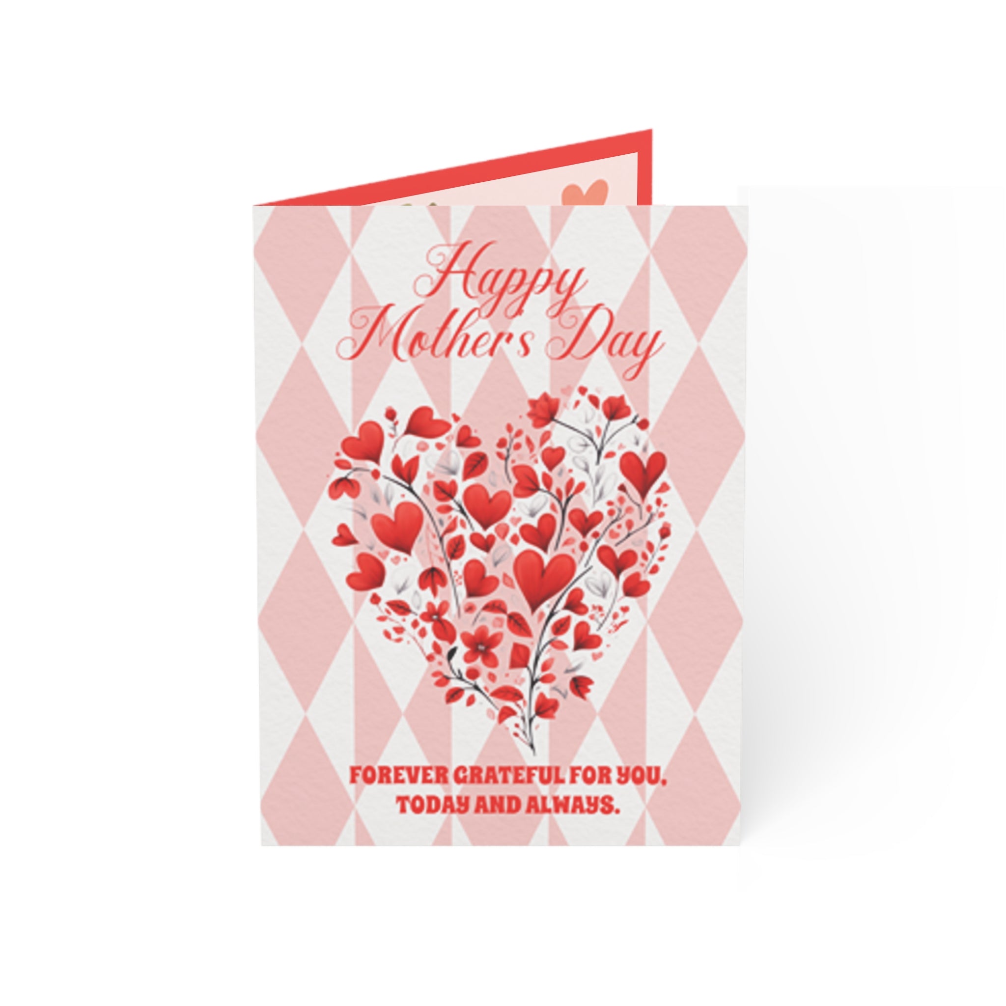 Mother's Day Greeting Cards – Heart Bouquet Design (Pack of 1, 10, 30, 50)
