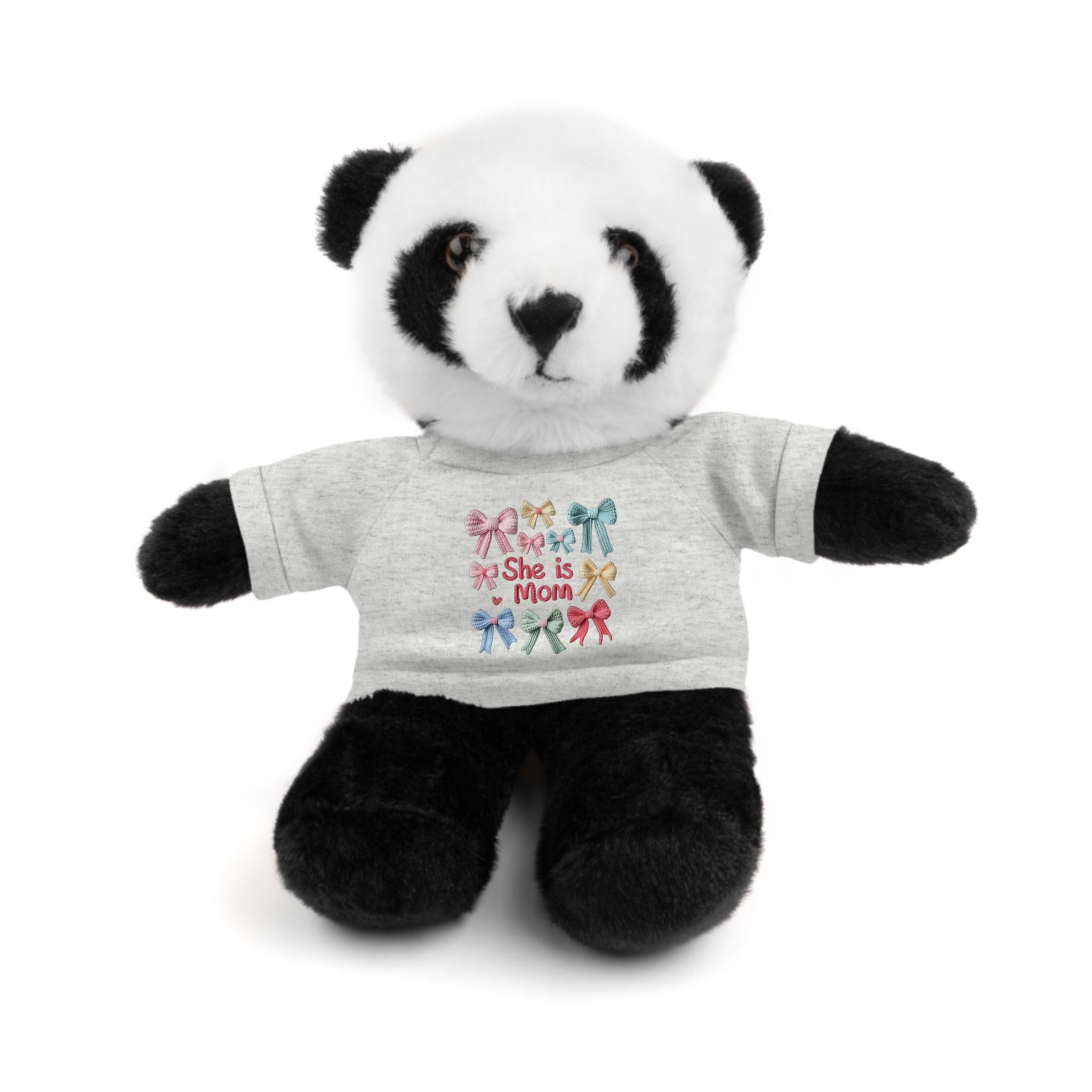 She is Mom Plush Bear with T‑Shirt – Cute Mother's Day Teddy Gift