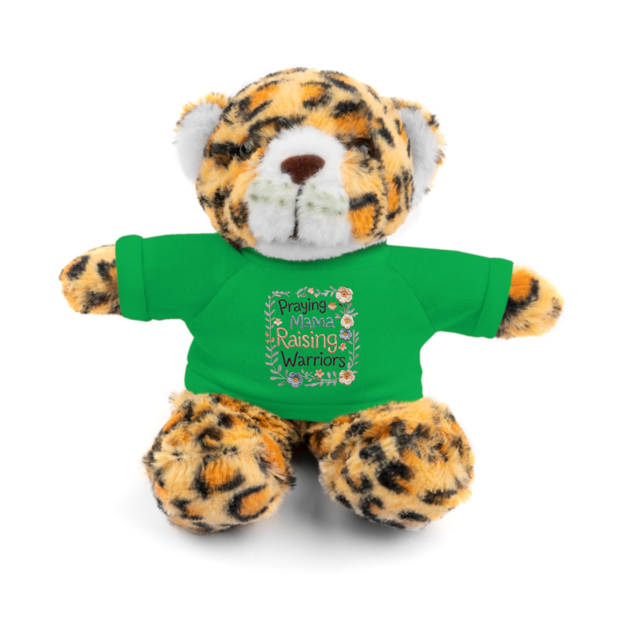 Plush Bear with 'Praying Mama Raising Warriors' Tee