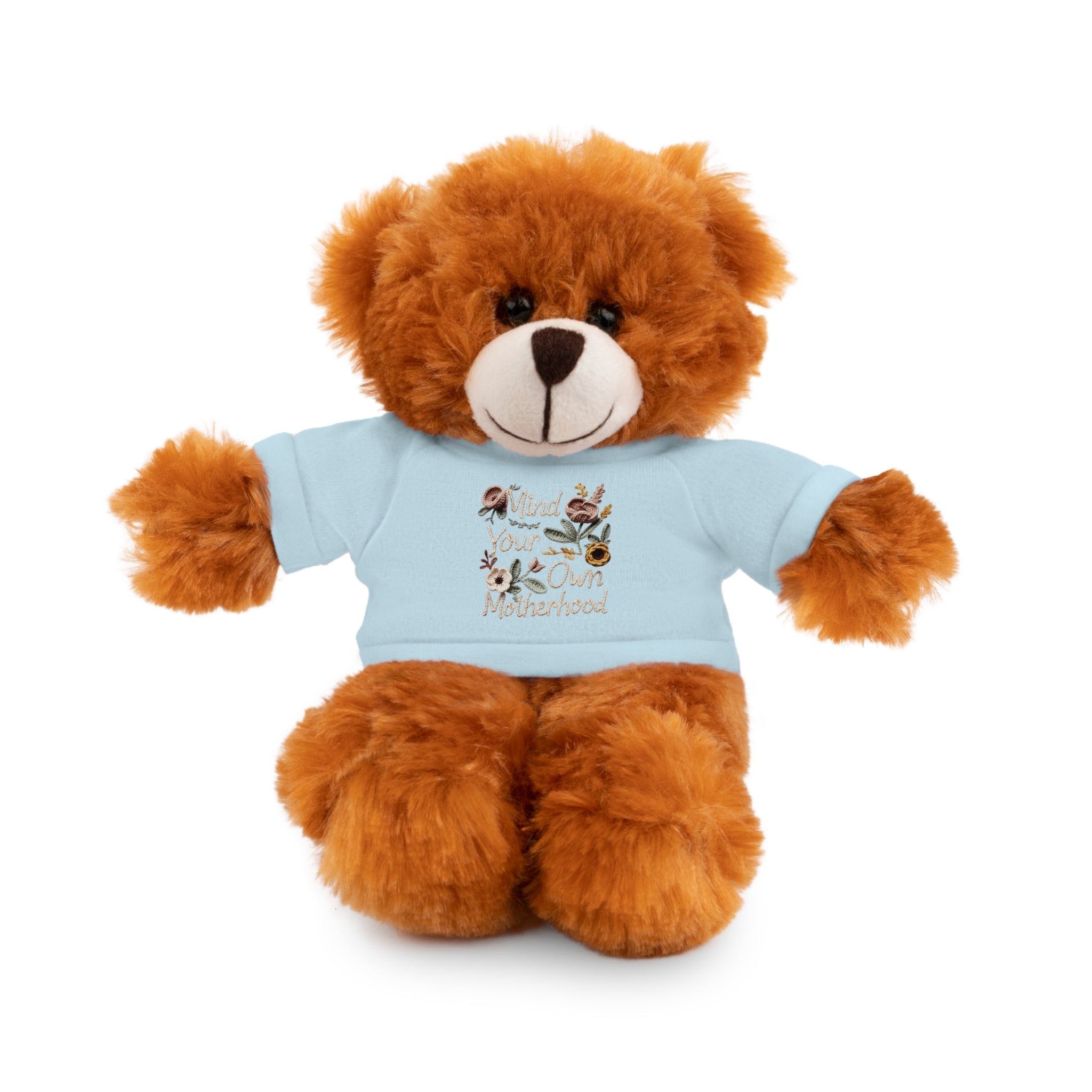 Floral 'Be Kind' Plush Bear with Tee — Cute Gift for Kids & Adults