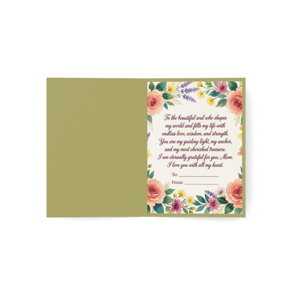 Mother's Day Greeting Card - Cute Floral Mom Card “Your Love Is the Heart of Our Home” (Bulk 1/10/30/50)