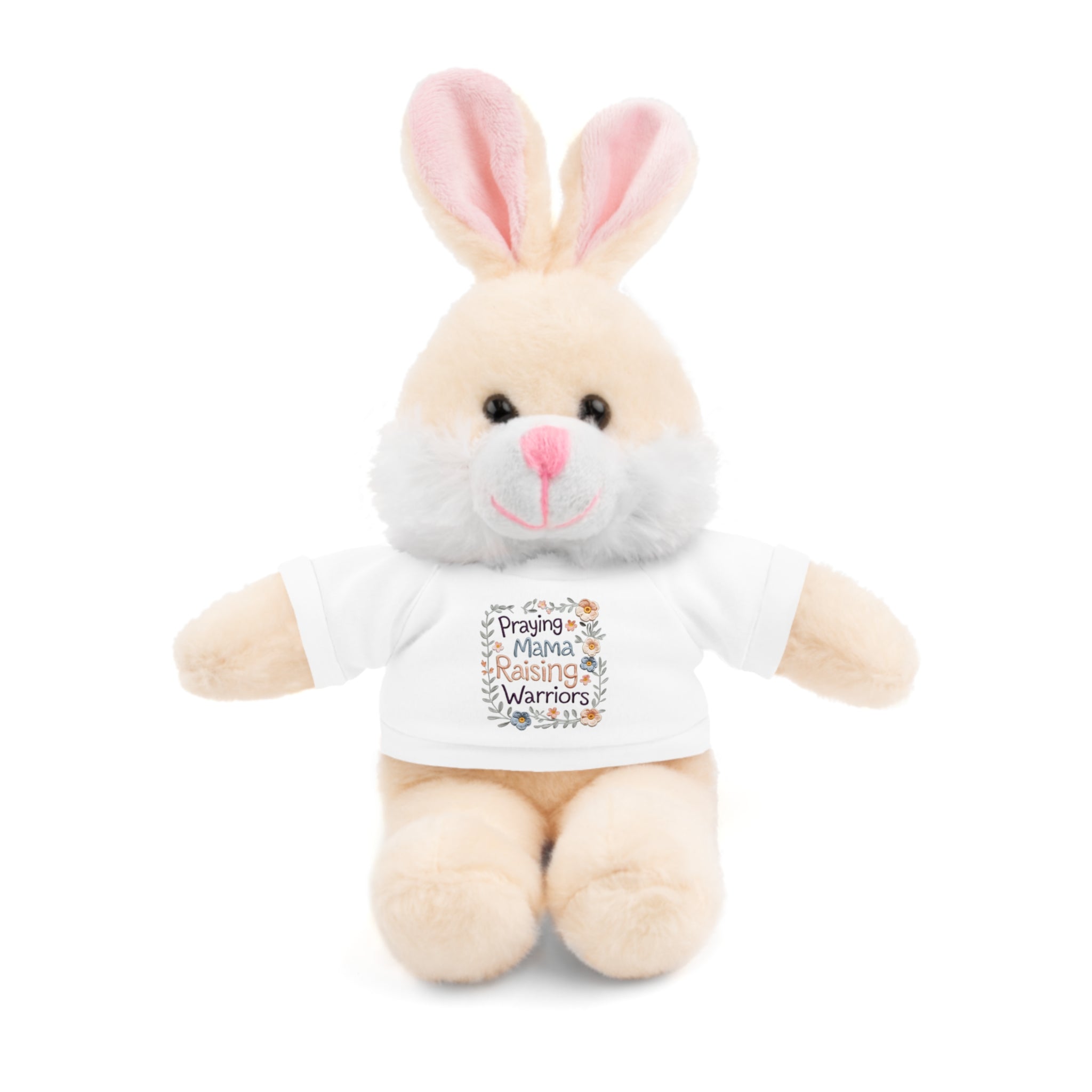 Plush Bear with 'Praying Mama Raising Warriors' Tee