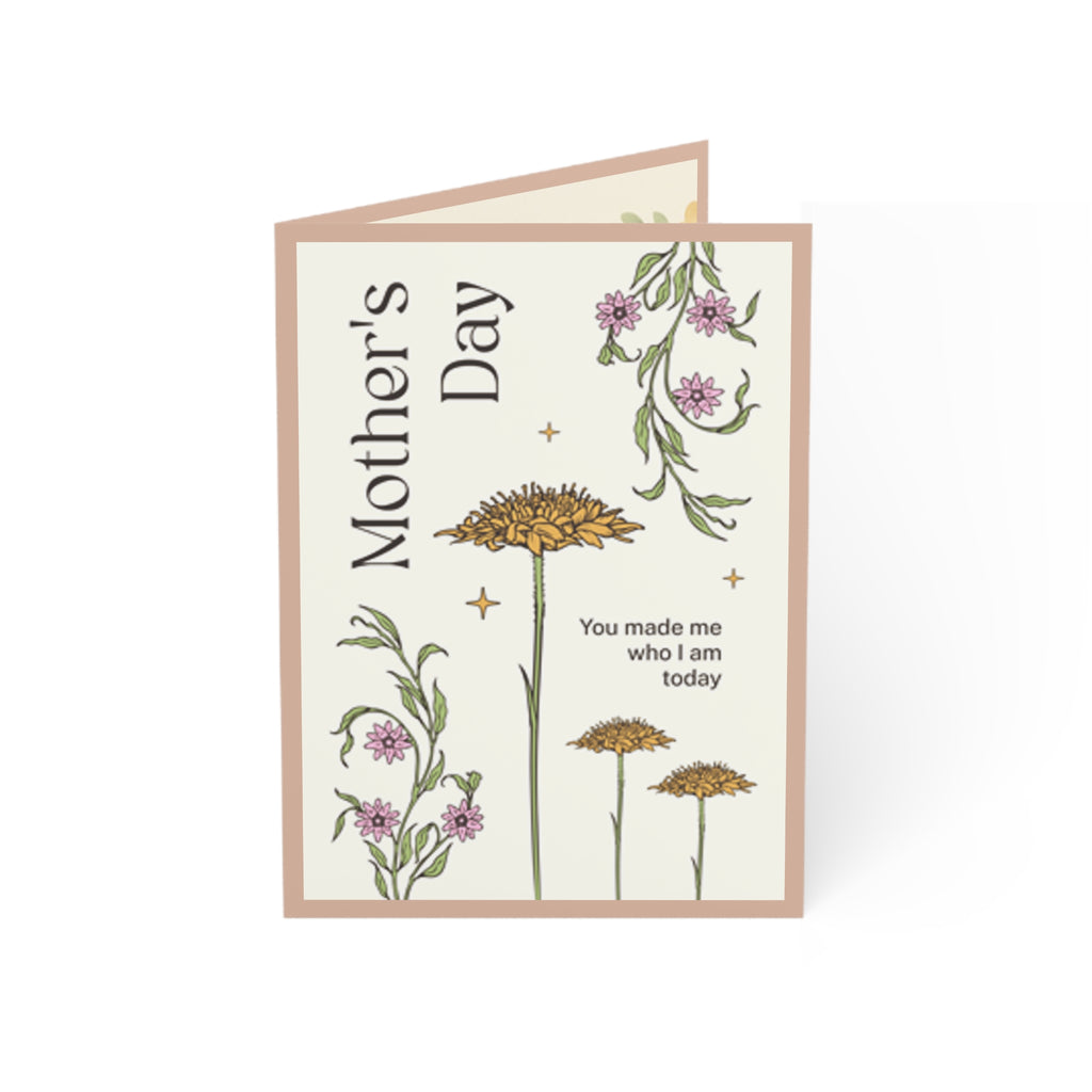 Mother's Day Floral Greeting Card – "You made me who I am today" (Pack of 1, 10, 30, 50)