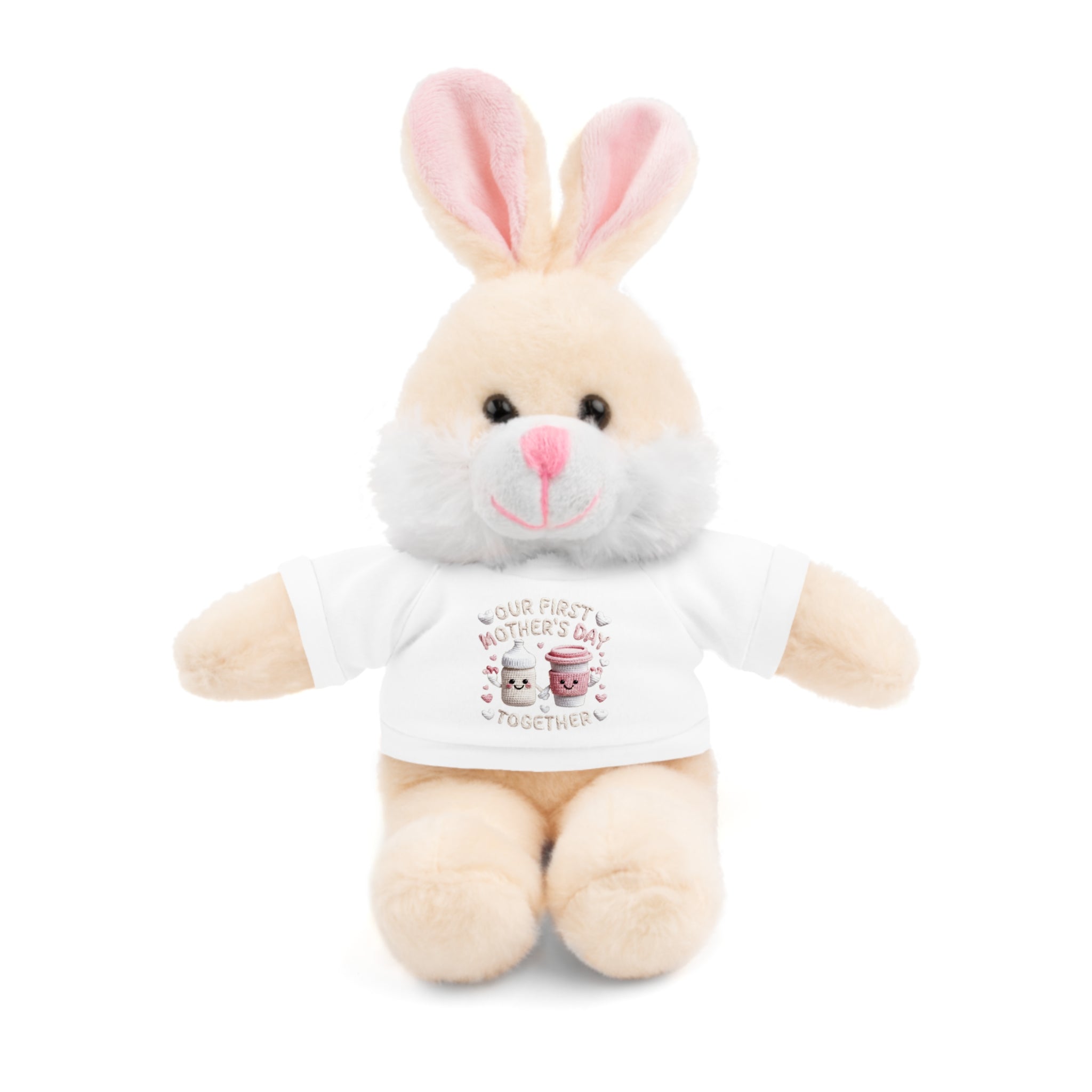 “Our First Mother’s Day Together” Graphic Tee Plush Toy — Plush Stuffed Animal Gift