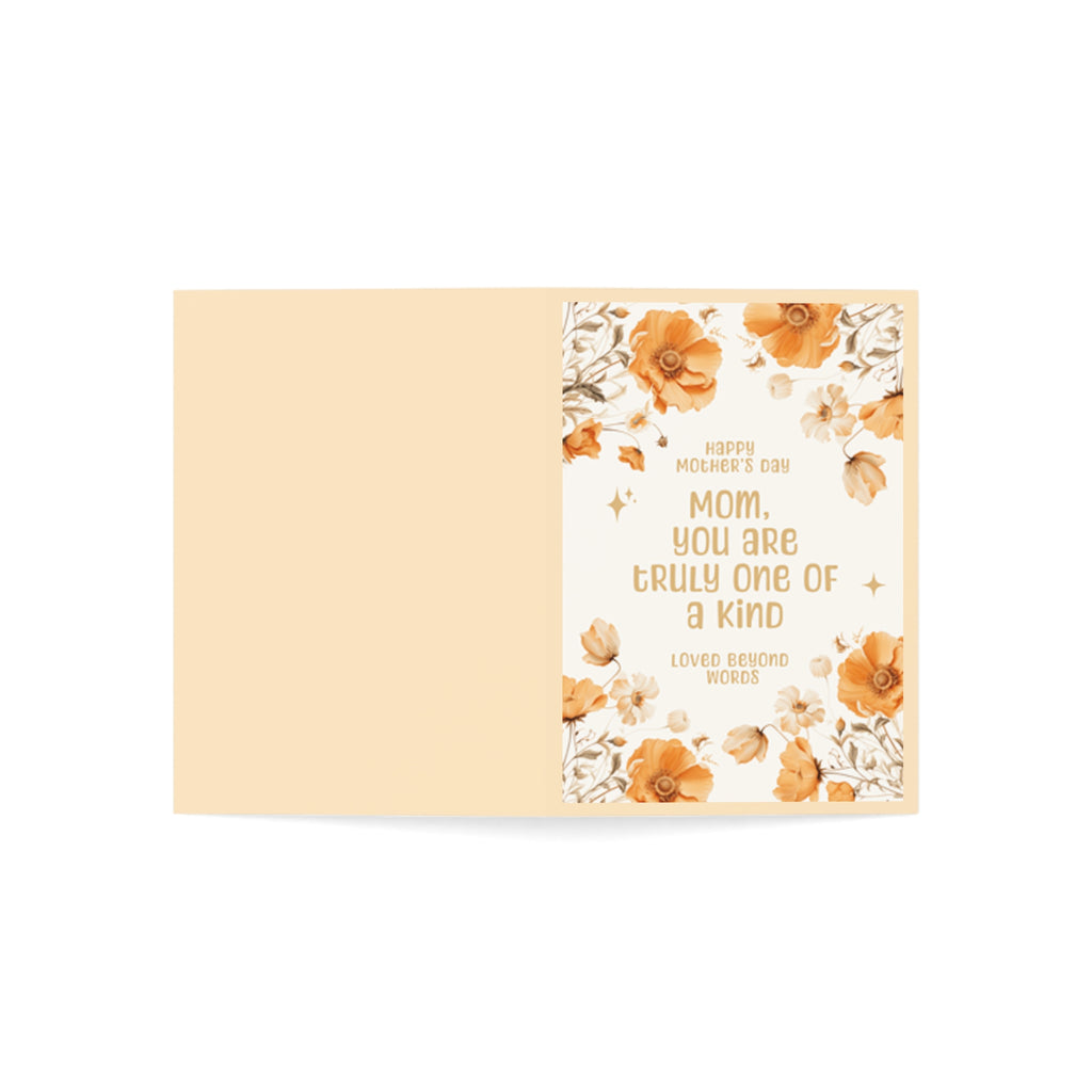 Mother’s Day Floral Greeting Card — "Mom, You Are Truly One of a Kind" (Single or Bulk Packs)