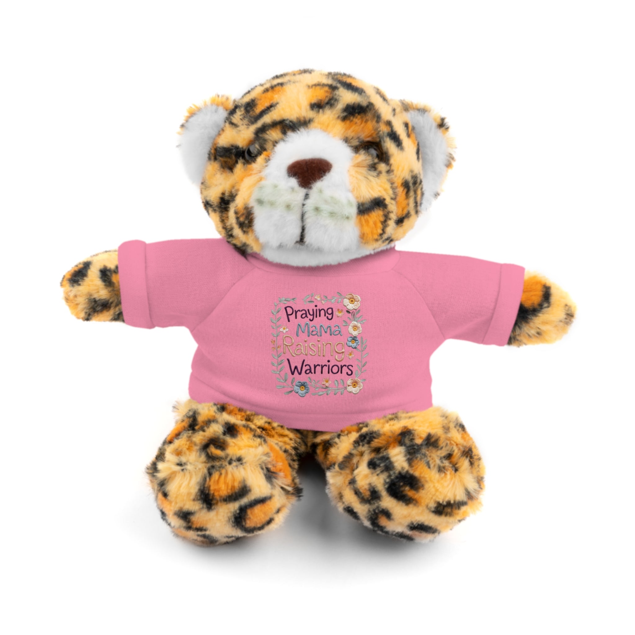 Plush Bear with 'Praying Mama Raising Warriors' Tee