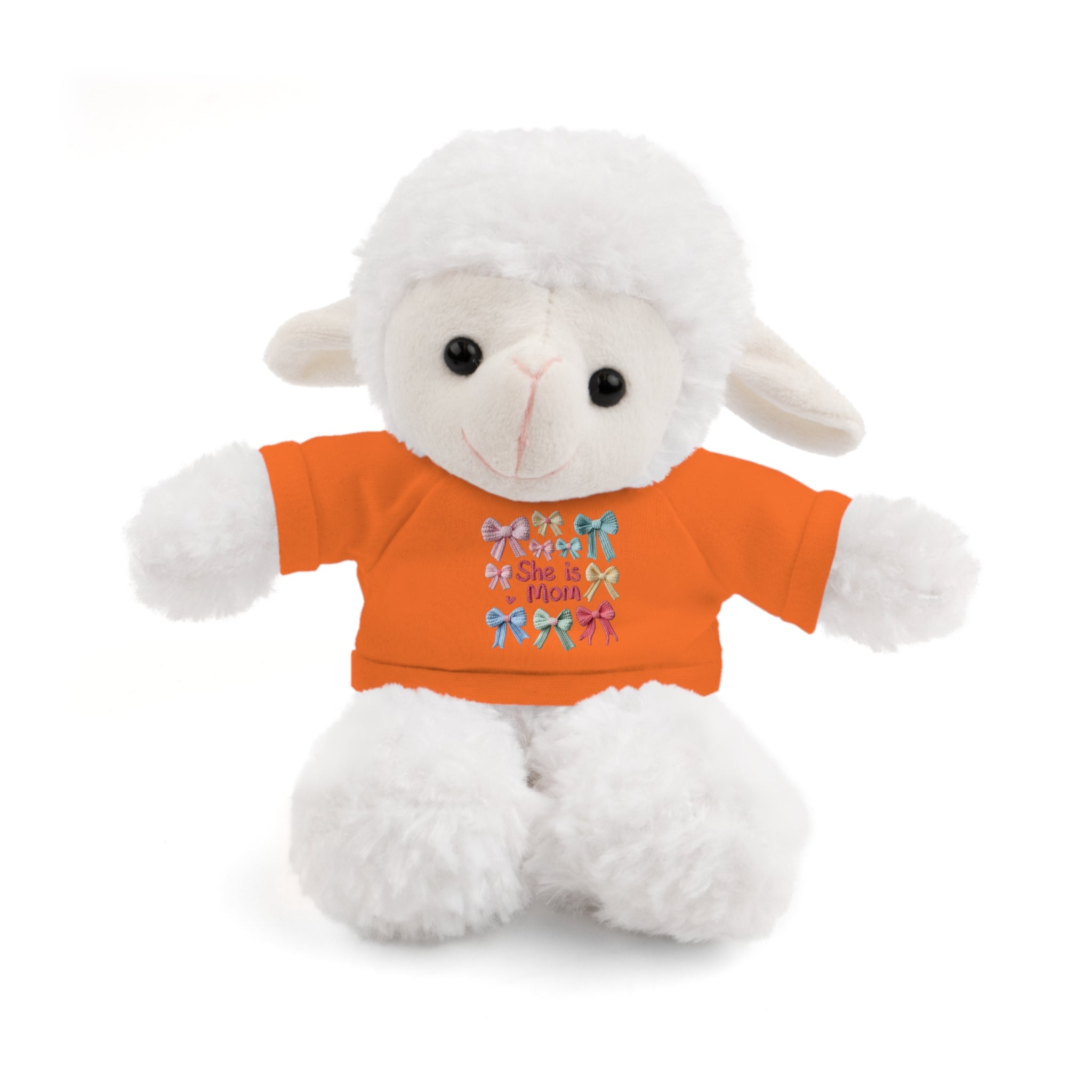 She is Mom Plush Bear with T‑Shirt – Cute Mother's Day Teddy Gift